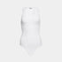 Alaia Sleeveless Ribbed Knit Bodysuit, White, Front View