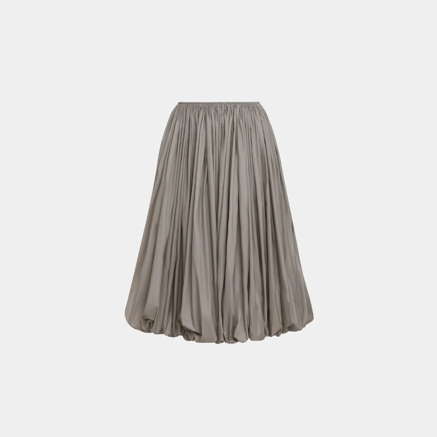 Alaia Soft Nylon Maxi Bubble Skirt, Grey, Front