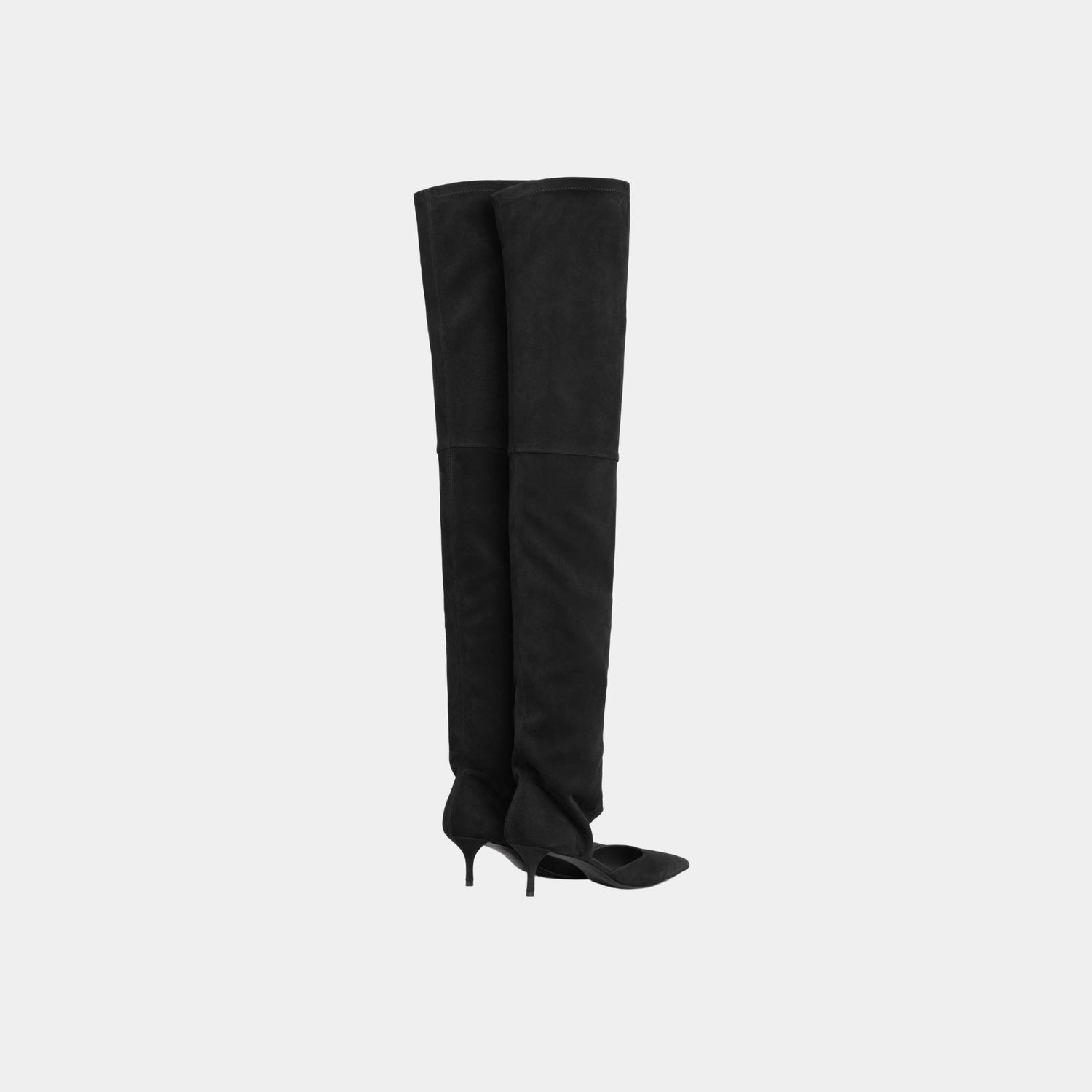 Alaia Thigh High Boots In Stretch Suede, Black, Back