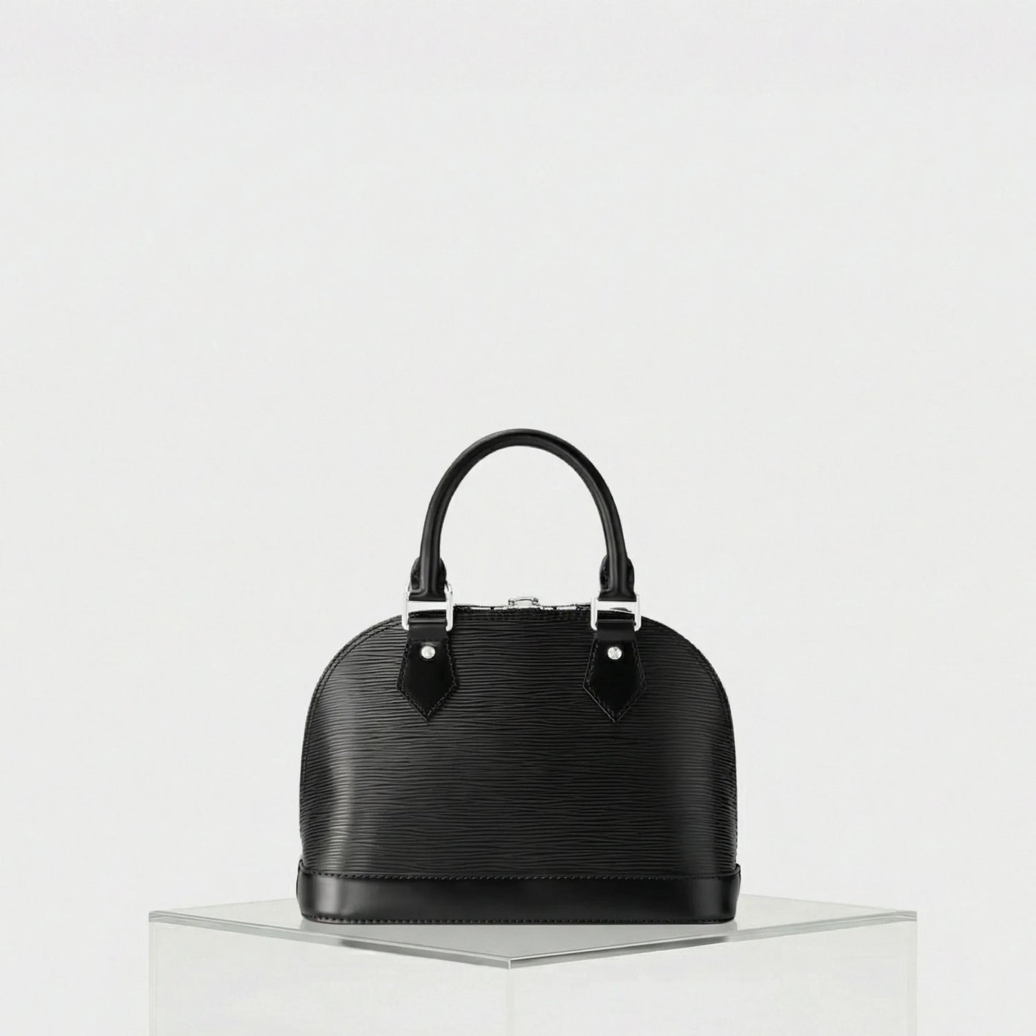 Louis Vuitton Alma BB Epi Leather Handbag Jacquard Strap, Black, Back