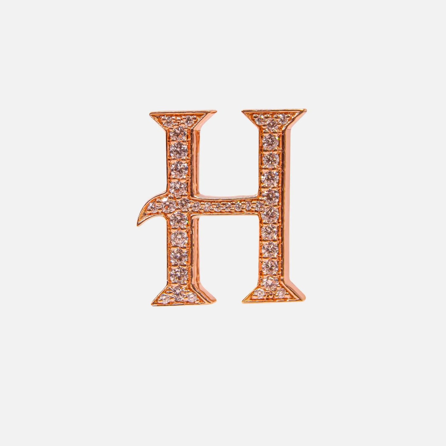 Ashna Mehta Alphabets Bag Bijoux with Natural Diamonds in Rose Gold, H
