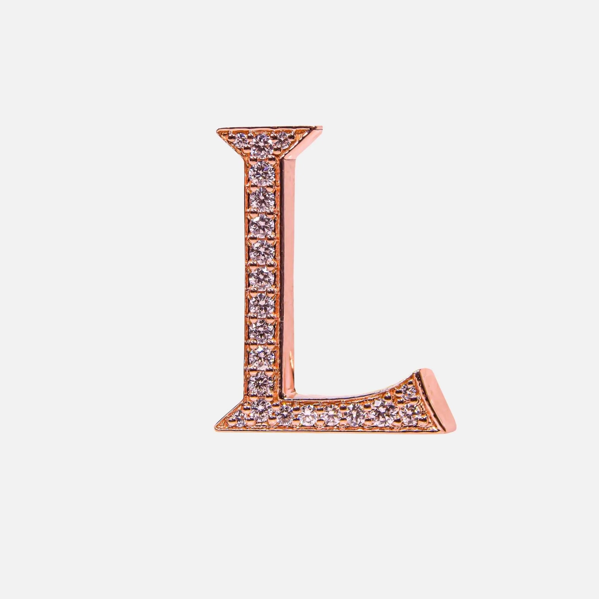Ashna Mehta Alphabets Bag Bijoux with Natural Diamonds in Rose Gold, L
