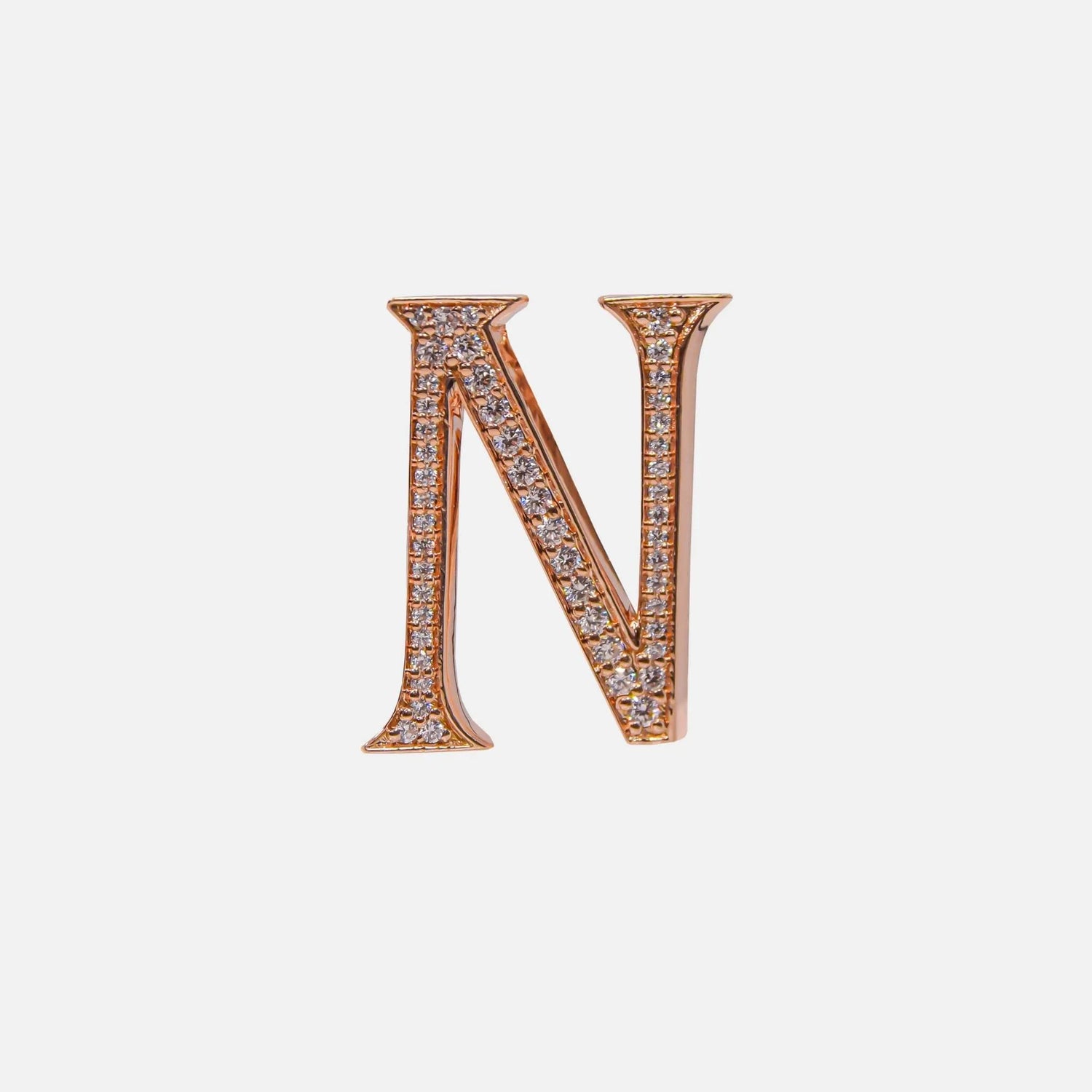 Ashna Mehta Alphabets Bag Bijoux with Natural Diamonds in Rose Gold, N