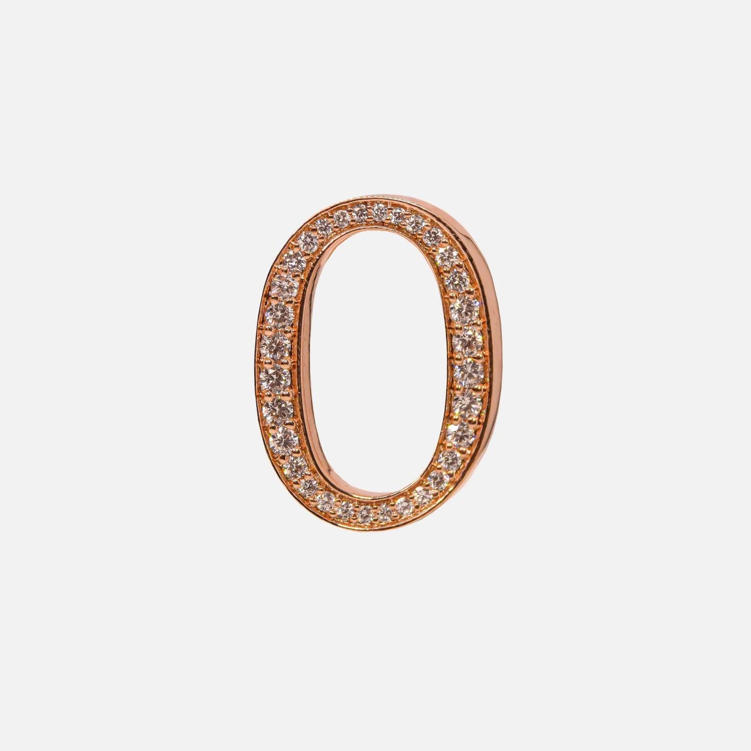 Ashna Mehta Alphabets Bag Bijoux with Natural Diamonds in Rose Gold, O