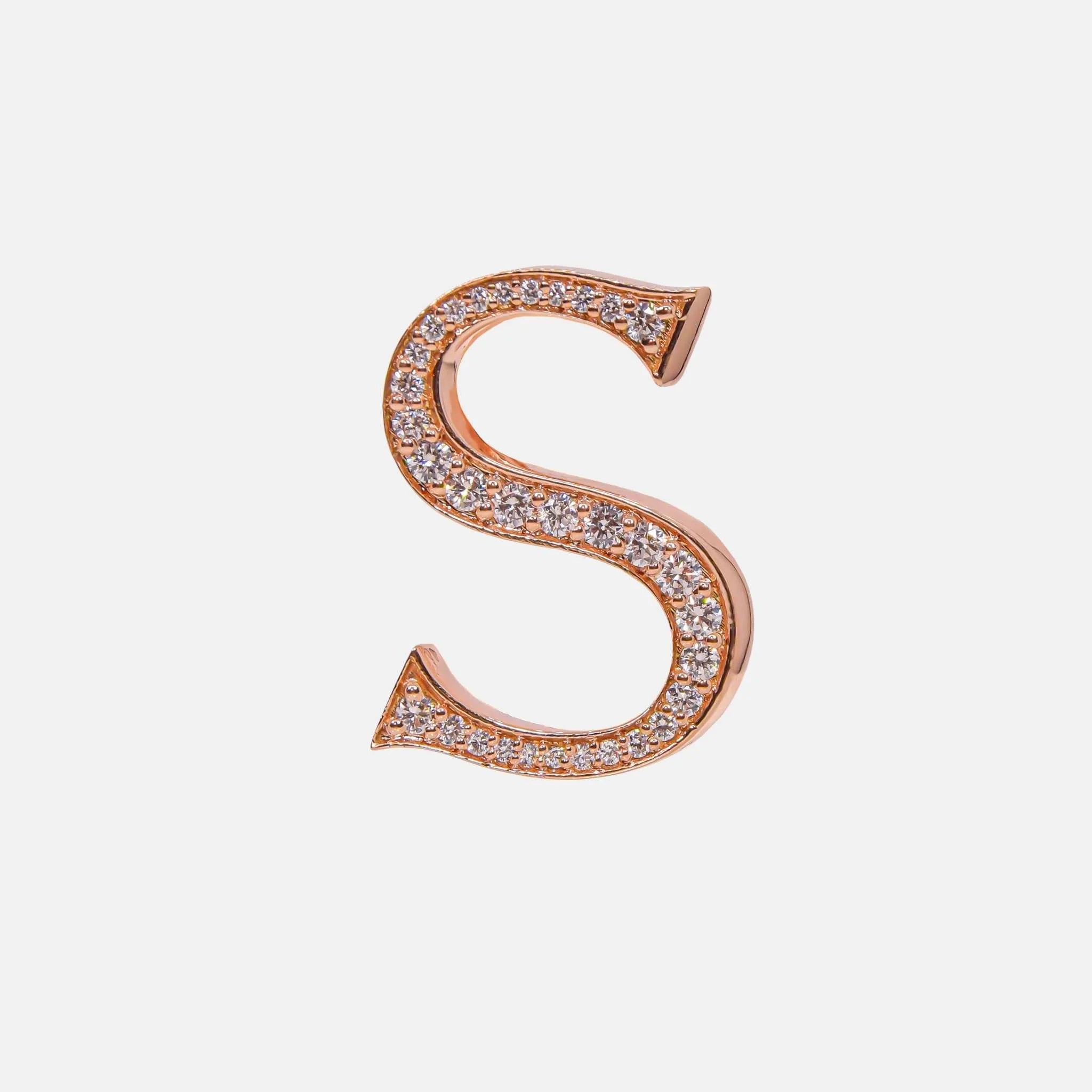 Ashna Mehta Alphabets Bag Bijoux with Natural Diamonds in Rose Gold, S