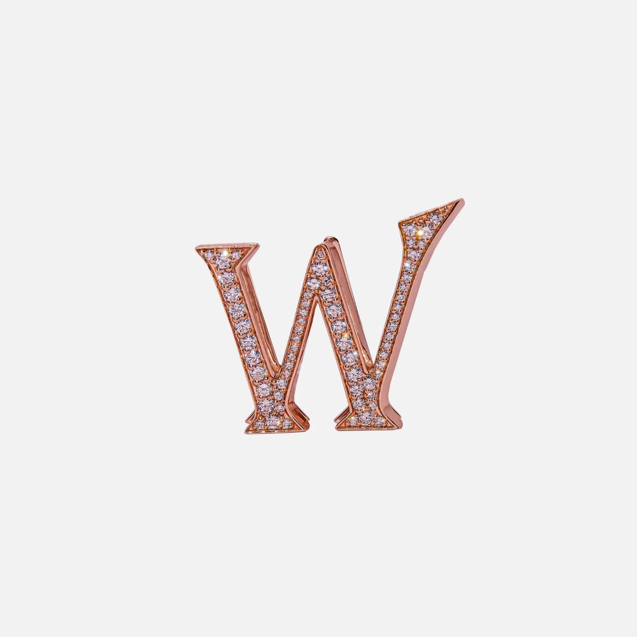 Ashna Mehta Alphabets Bag Bijoux with Natural Diamonds in Rose Gold, W