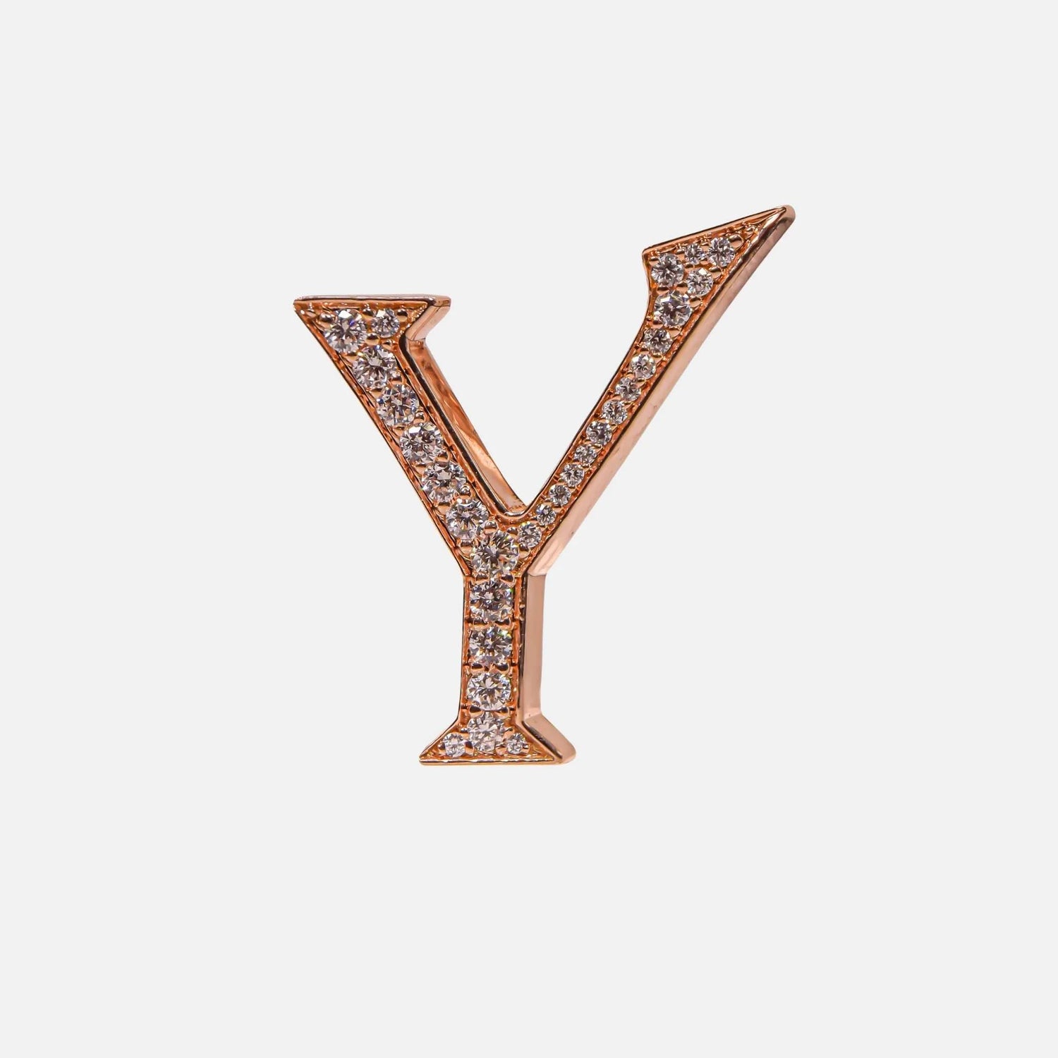 Ashna Mehta Alphabets Bag Bijoux with Natural Diamonds in Rose Gold, Y