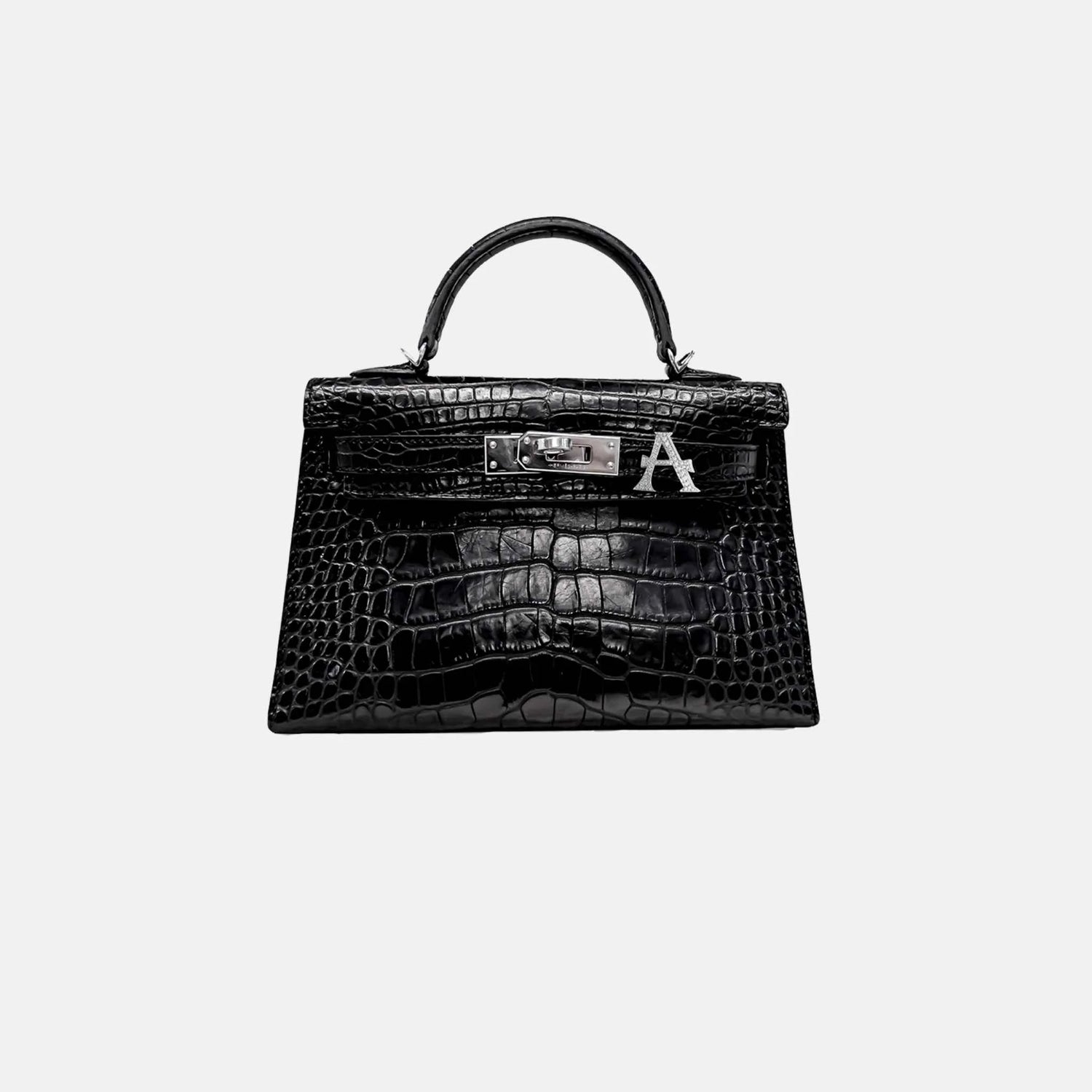 Ashna Mehta Alphabets Bag Bijoux with Natural Diamonds in White Gold, A, Bag