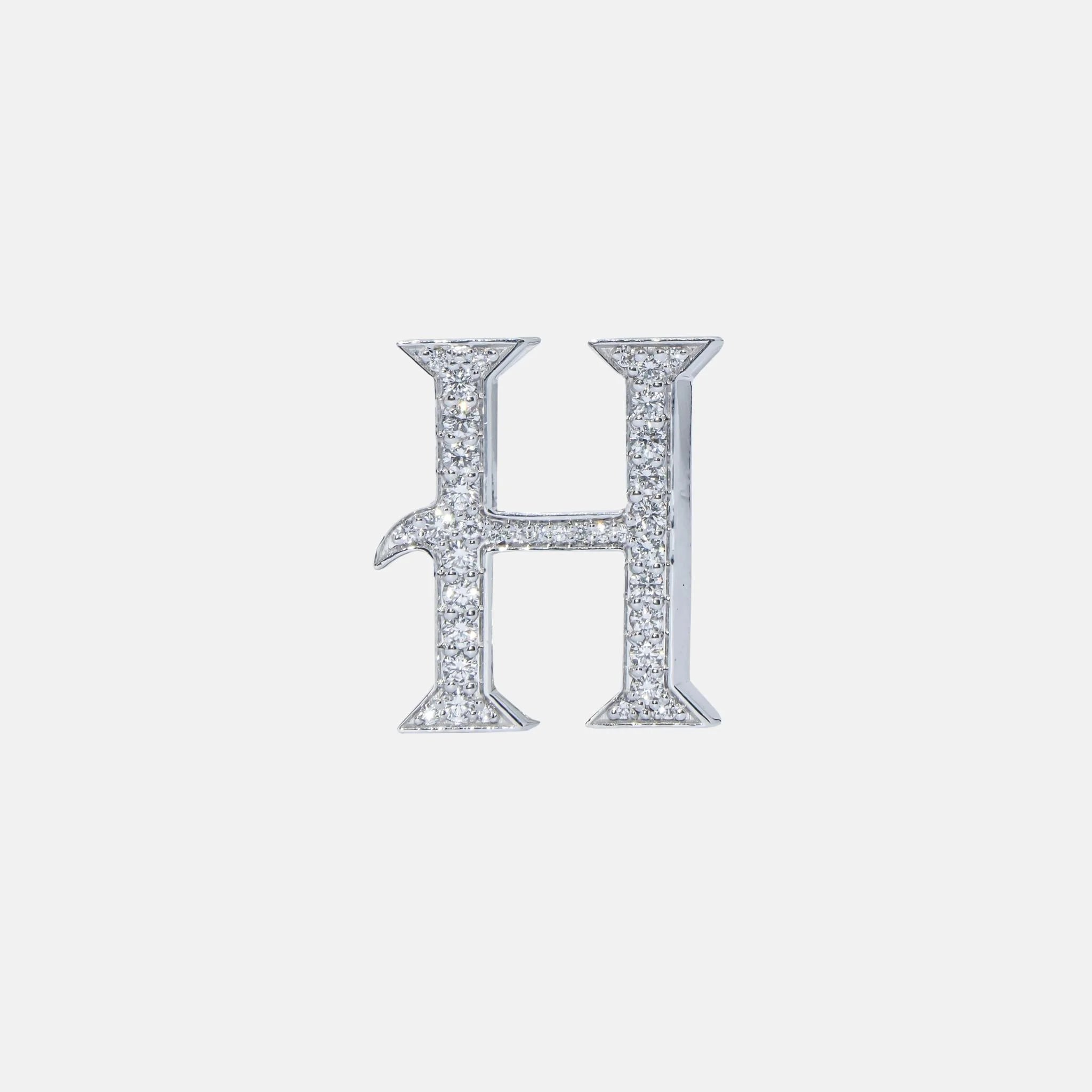 Ashna Mehta Alphabets Bag Bijoux with Natural Diamonds in White Gold, H