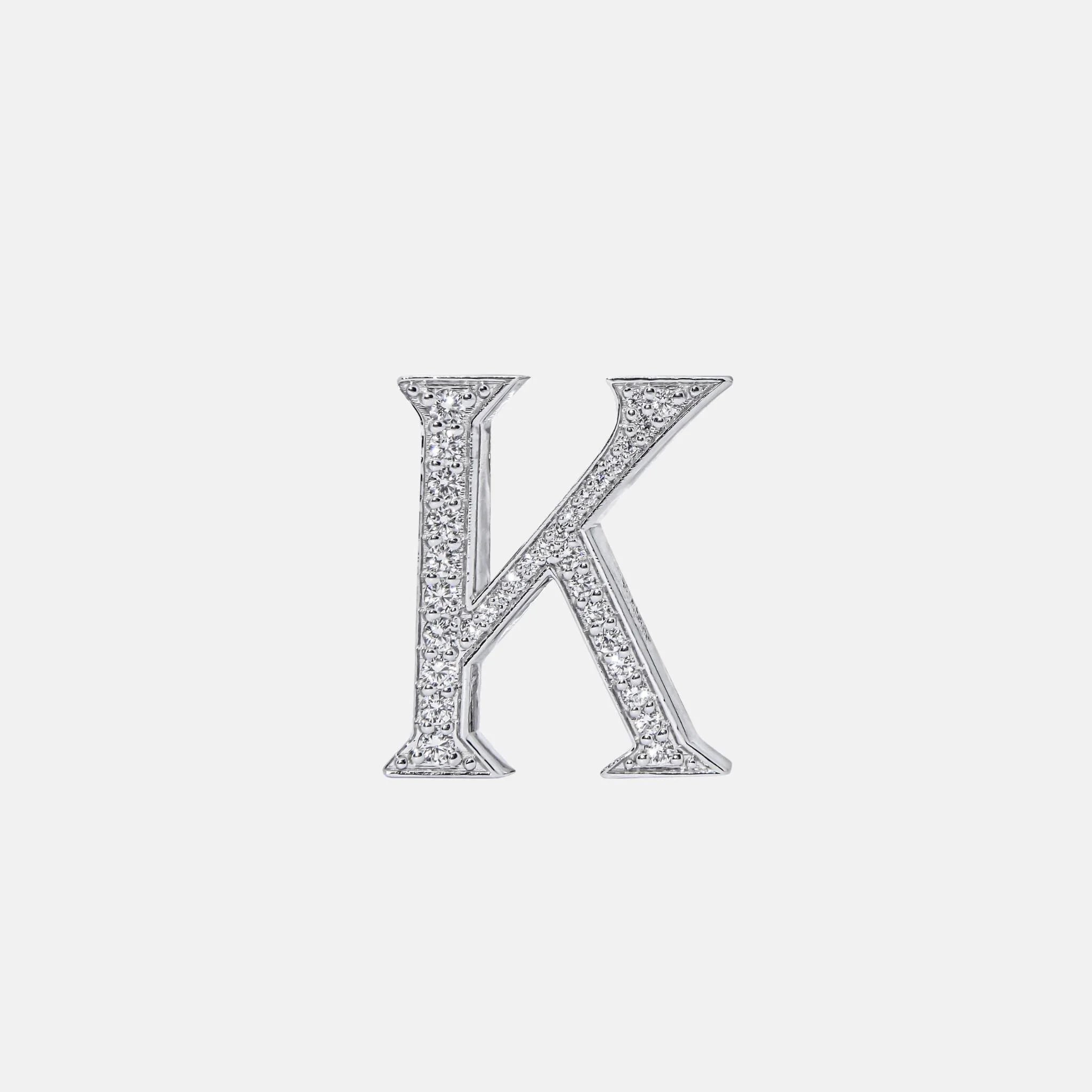 Ashna Mehta Alphabets Bag Bijoux with Natural Diamonds in White Gold, K