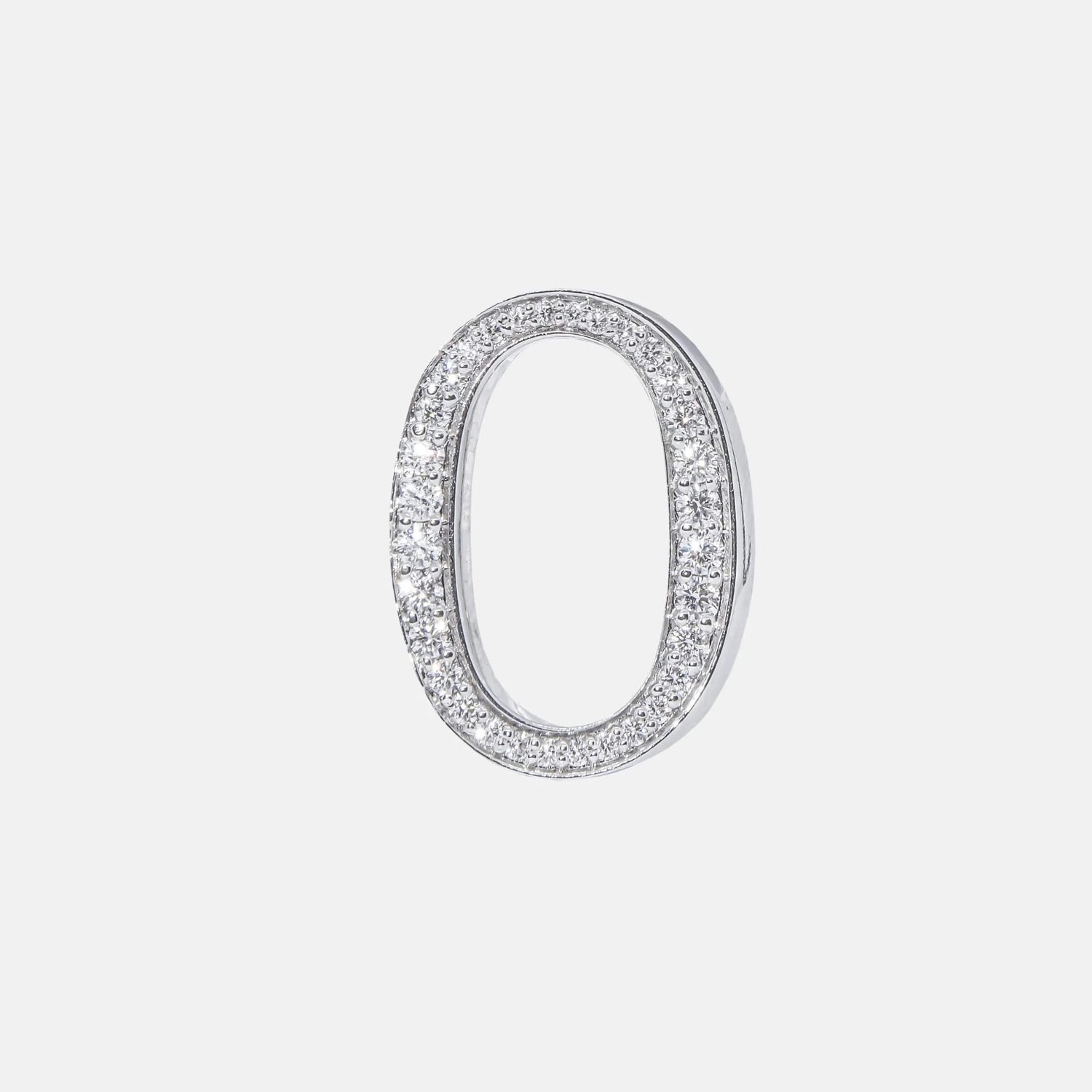 Ashna Mehta Alphabets Bag Bijoux with Natural Diamonds in White Gold, o
