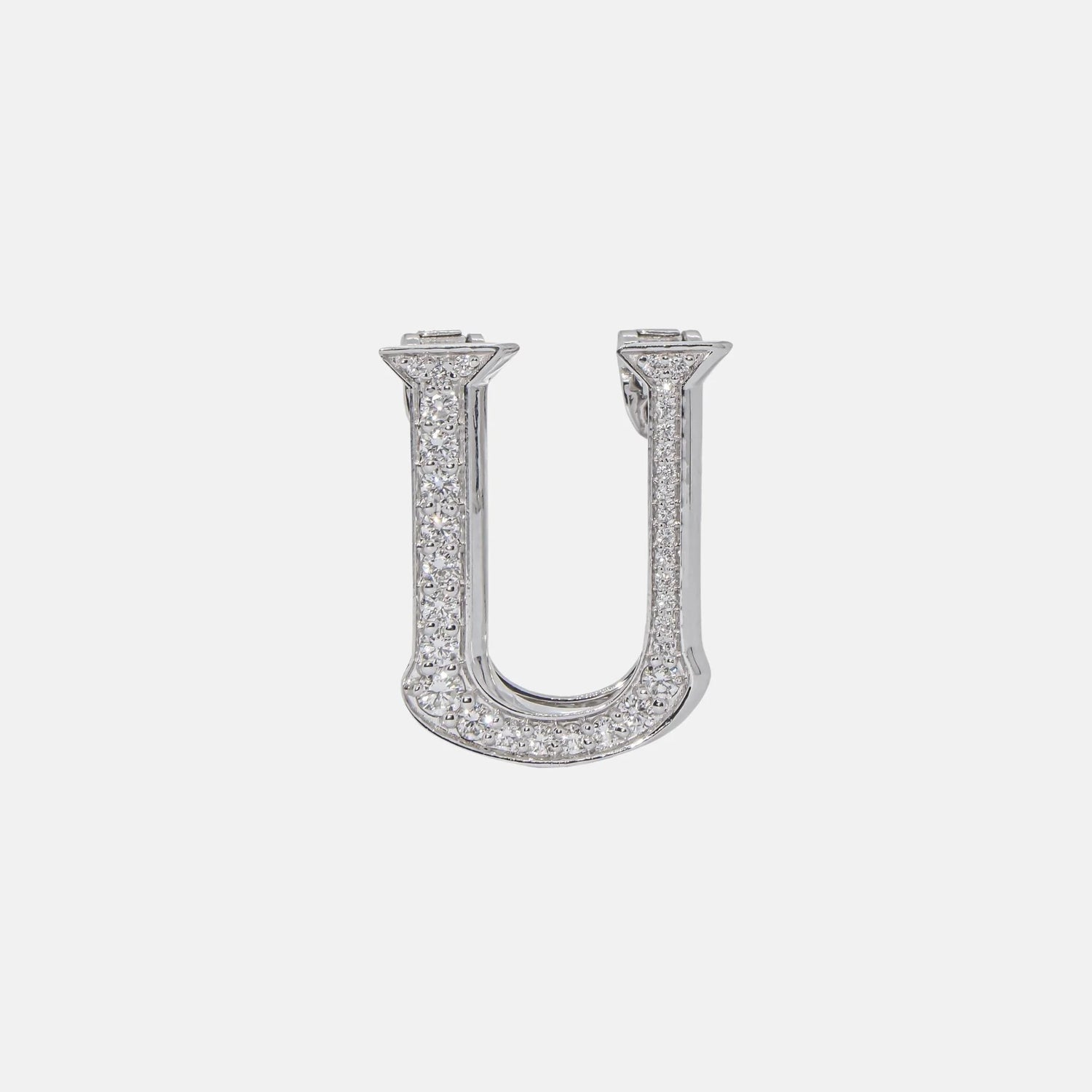 Ashna Mehta Alphabets Bag Bijoux with Natural Diamonds in White Gold, U