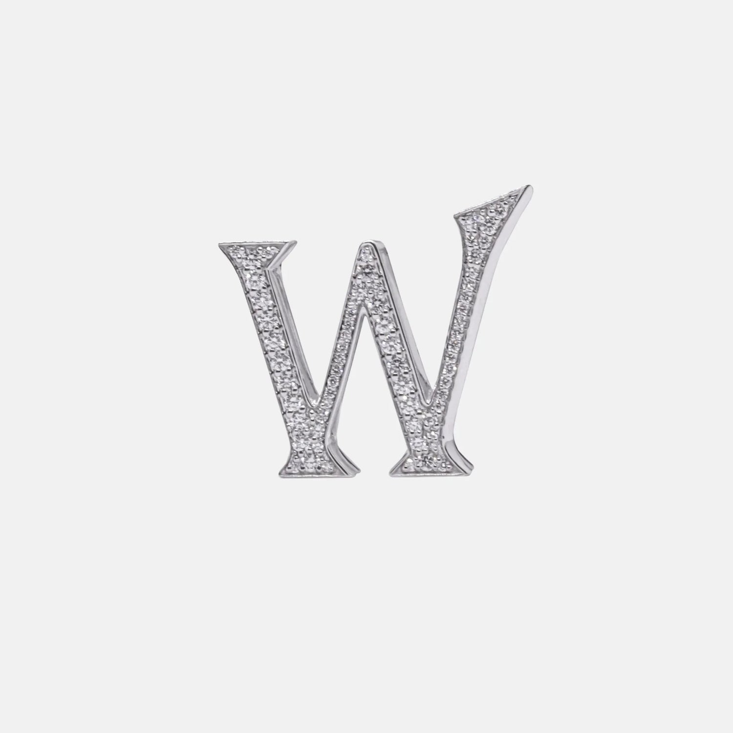 Ashna Mehta Alphabets Bag Bijoux with Natural Diamonds in White Gold, W