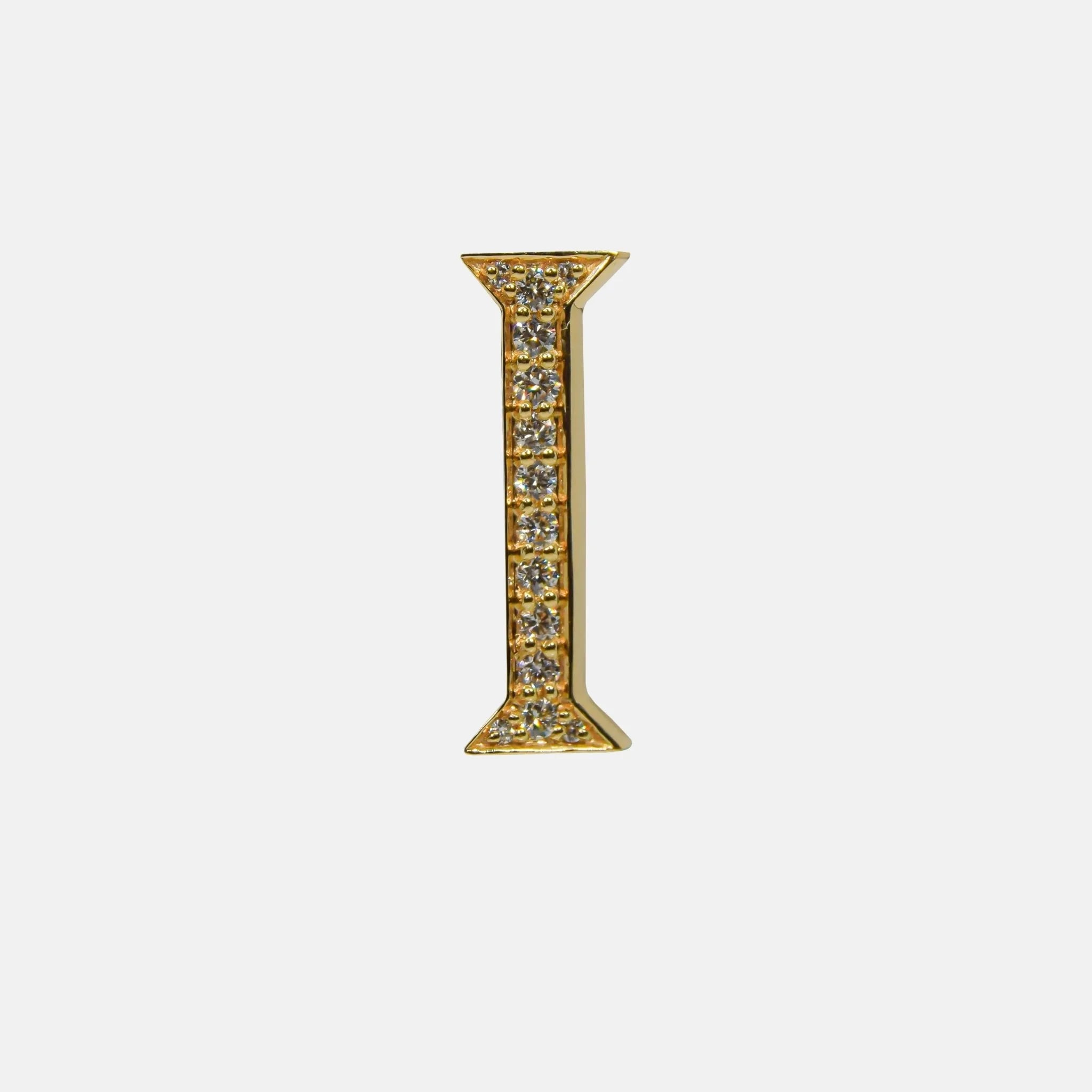 Ashna Mehta Alphabets Bag Bijoux with Natural Diamonds in Yellow Gold, I