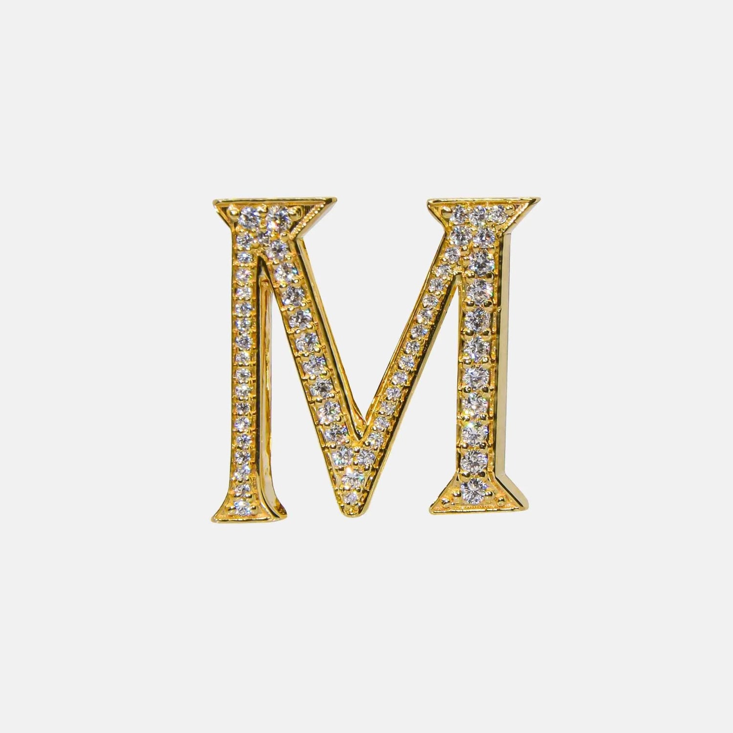 Ashna Mehta Alphabets Bag Bijoux with Natural Diamonds in Yellow Gold, M