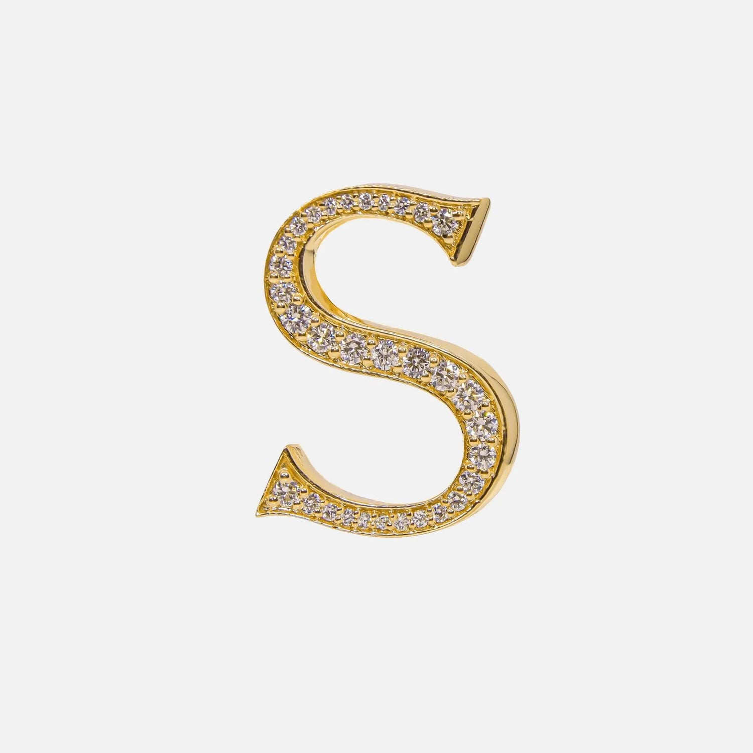 Ashna Mehta Alphabets Bag Bijoux with Natural Diamonds in Yellow Gold, S