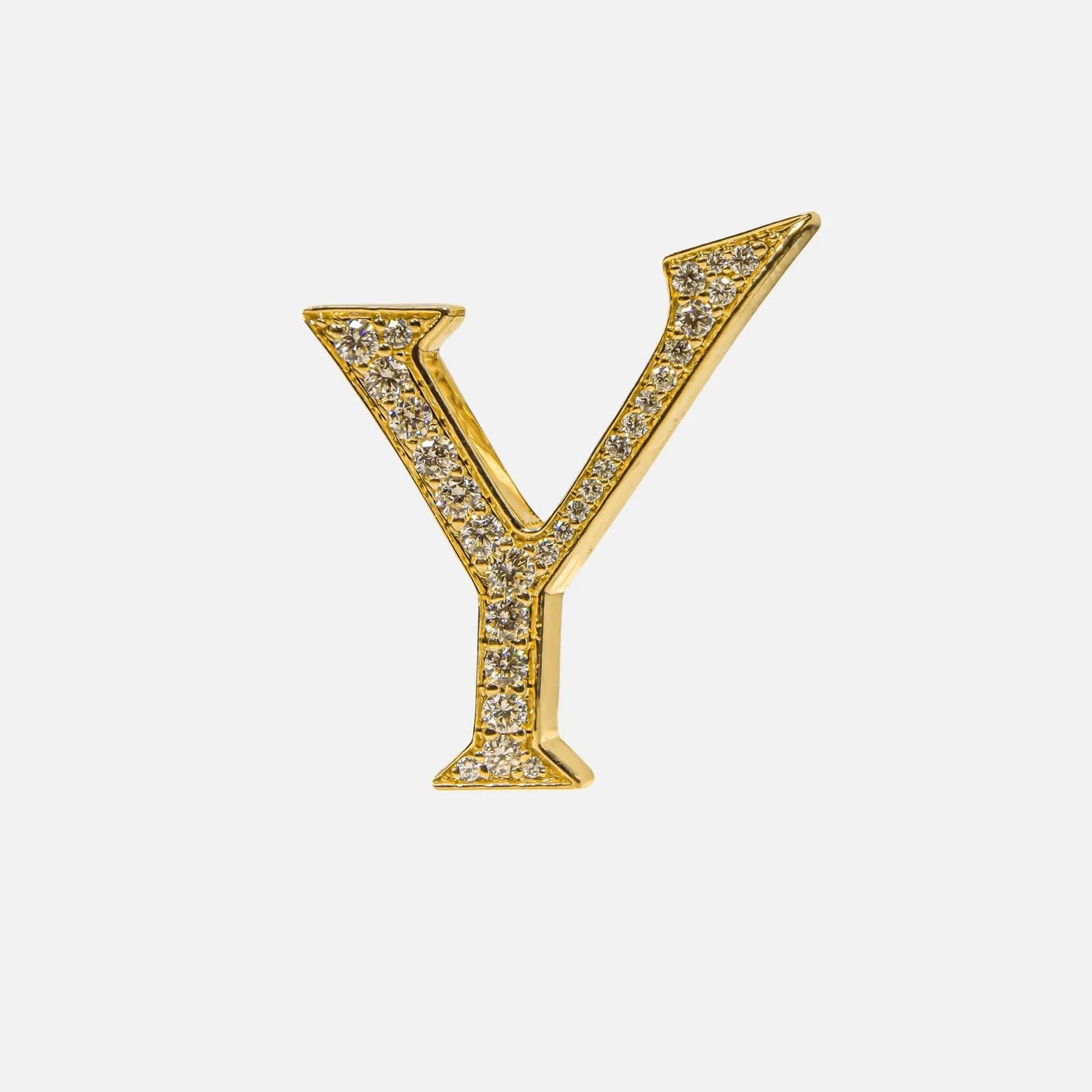 Ashna Mehta Alphabets Bag Bijoux with Natural Diamonds in Yellow Gold, Y