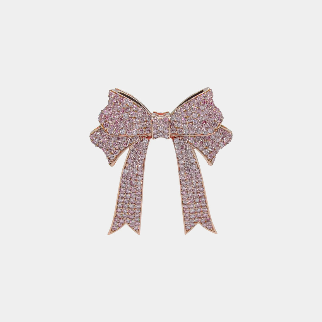 Ashna Mehta Bow Customized Bag Bijoux, Rose Gold, Fancy Pink Diamond, Front