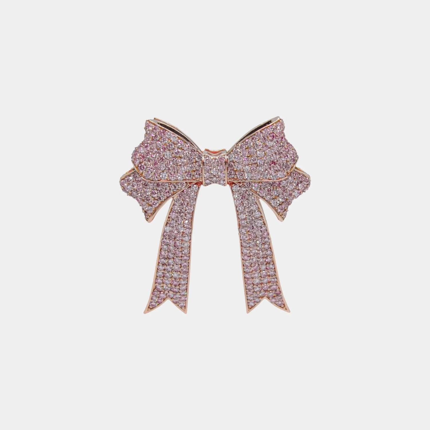 Ashna Mehta Bow Customized Bag Bijoux, Rose Gold, Fancy Pink Diamond, Front