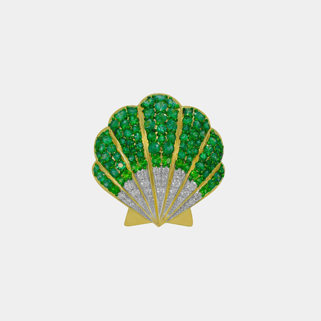 Ashna Mehta Seashell Customized Bag Bijoux, Emerald, Front