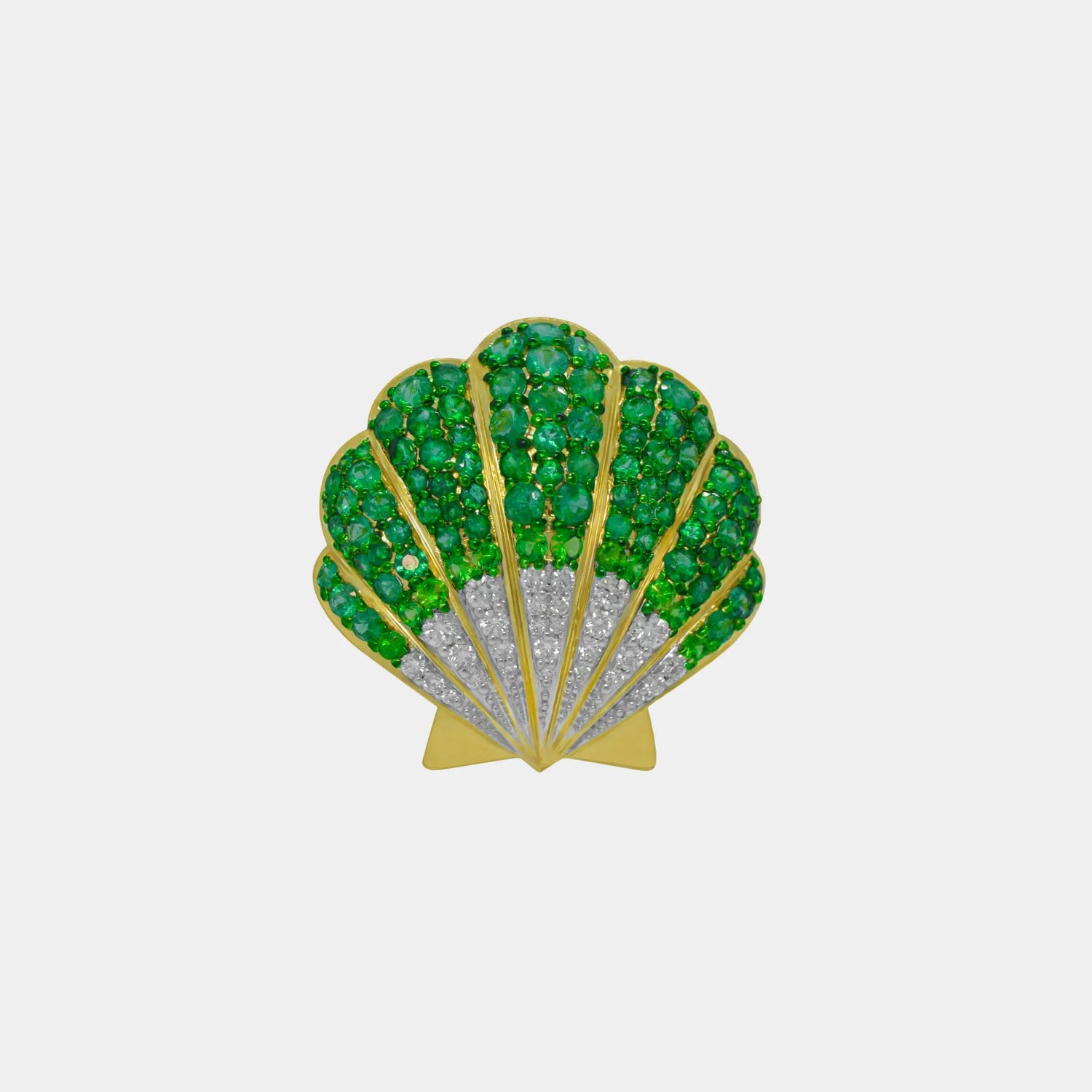 Ashna Mehta Seashell Customized Bag Bijoux, Emerald, Front