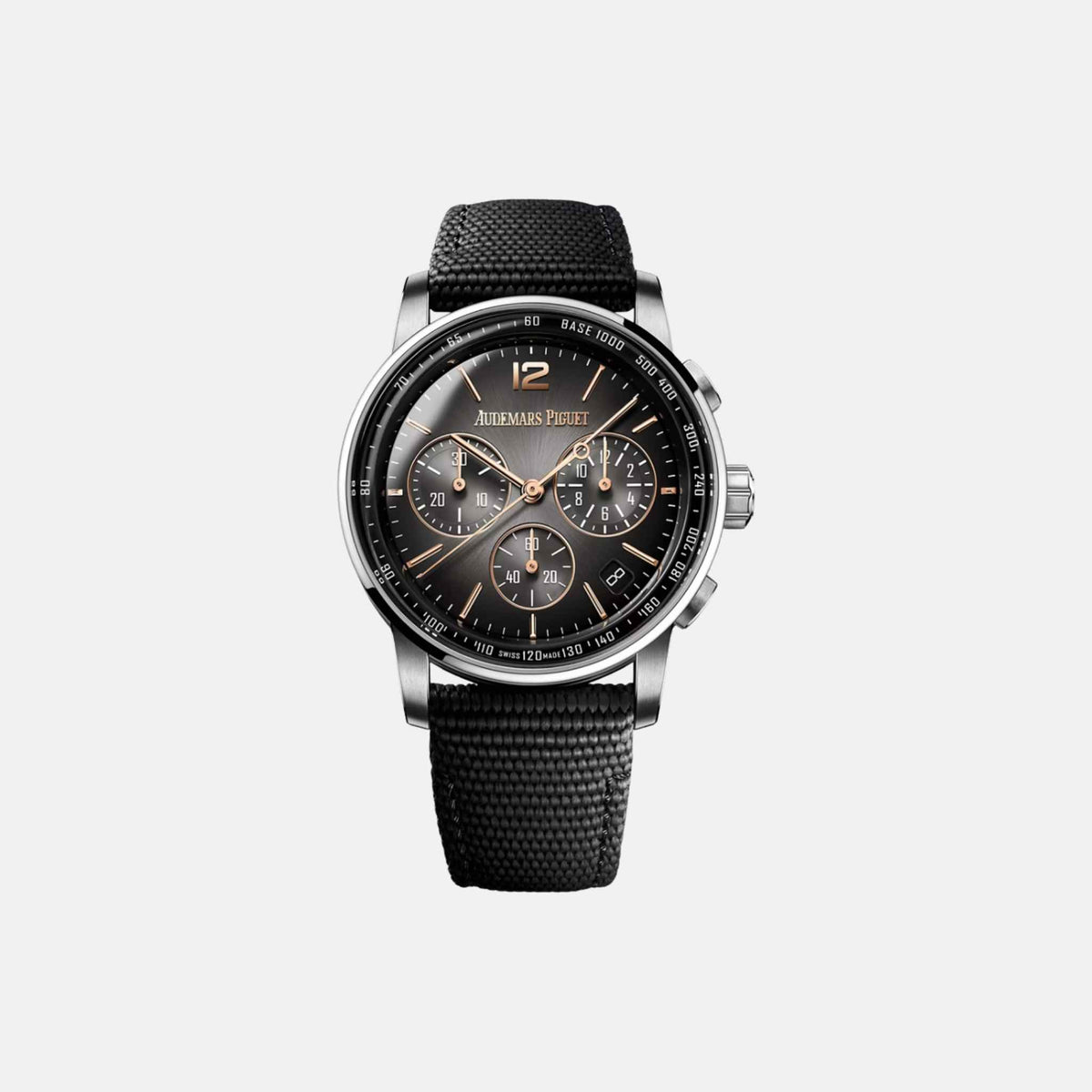 ساعة Audemars Piguet Code 11.59 Ref. 26393CR.OO.A002KB.01 Chronograph رمادي مقاس 41 مم