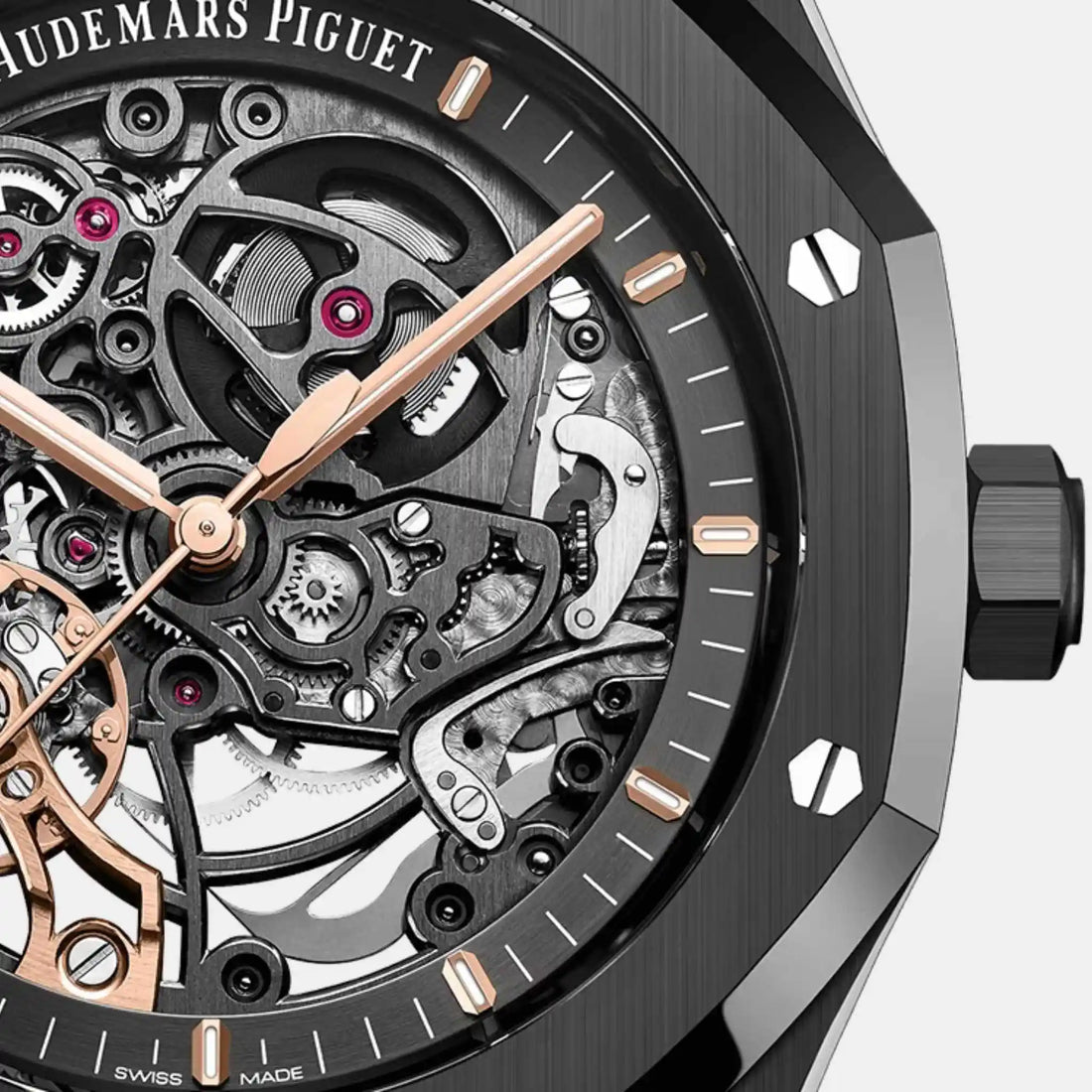 Audemars Piguet Royal Oak Double Balance Skeleton Ref. 15416CE.OO.1225CE.01، لقطة مقرّبة