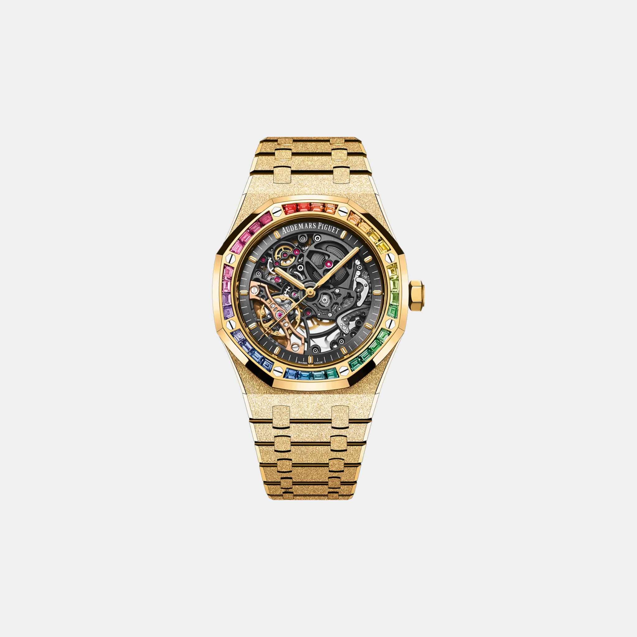 Audemars Piguet Royal Oak Frosted Gold Double Skeleton Balance Ref. 15412BA.YG.1224BA.01-B, Front