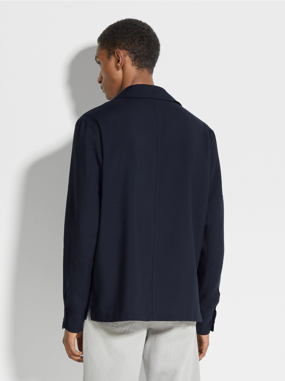 Navy Blue Cashmere Overshirt