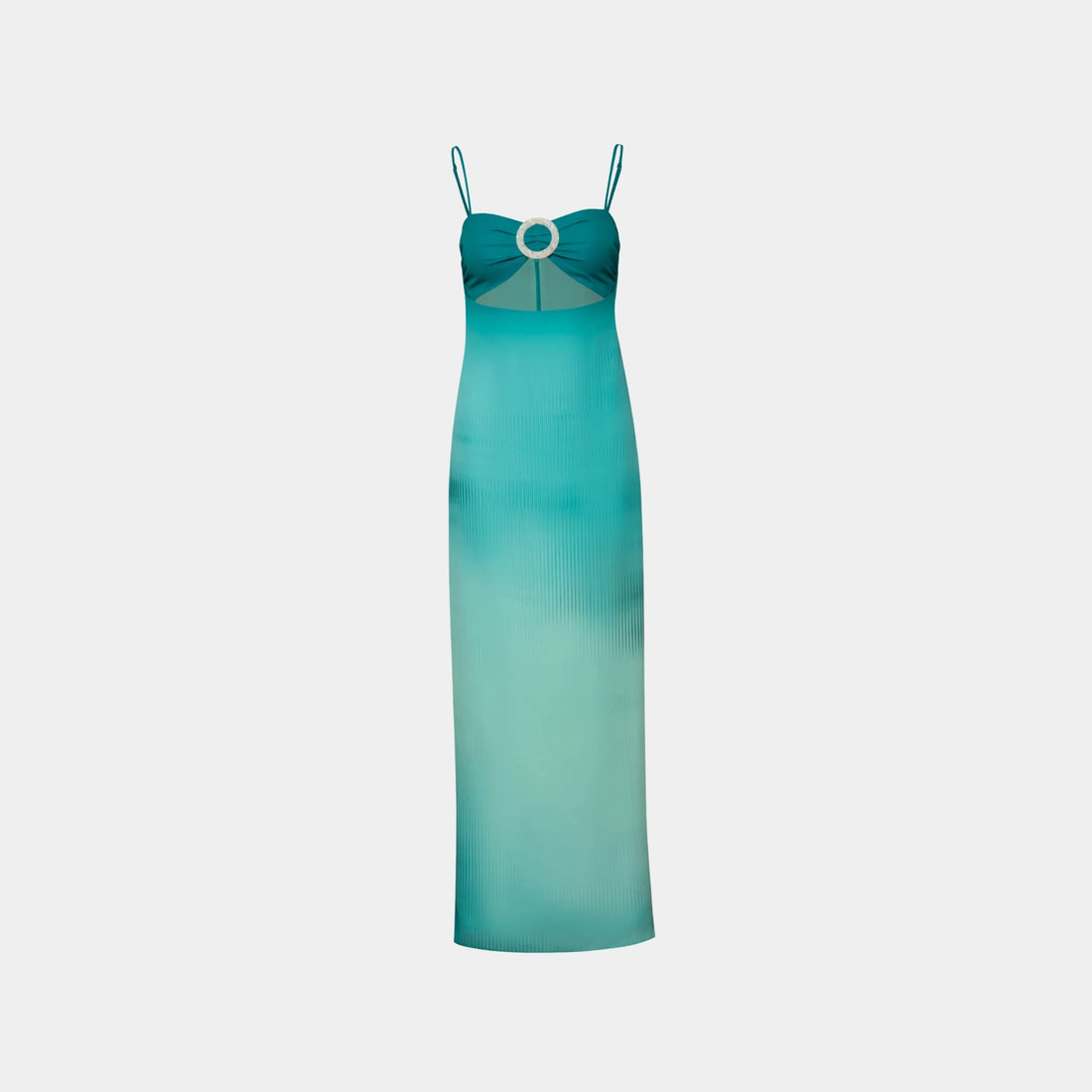 Baobab Aman Maxi Dress in Green Eden Chiffon, Front