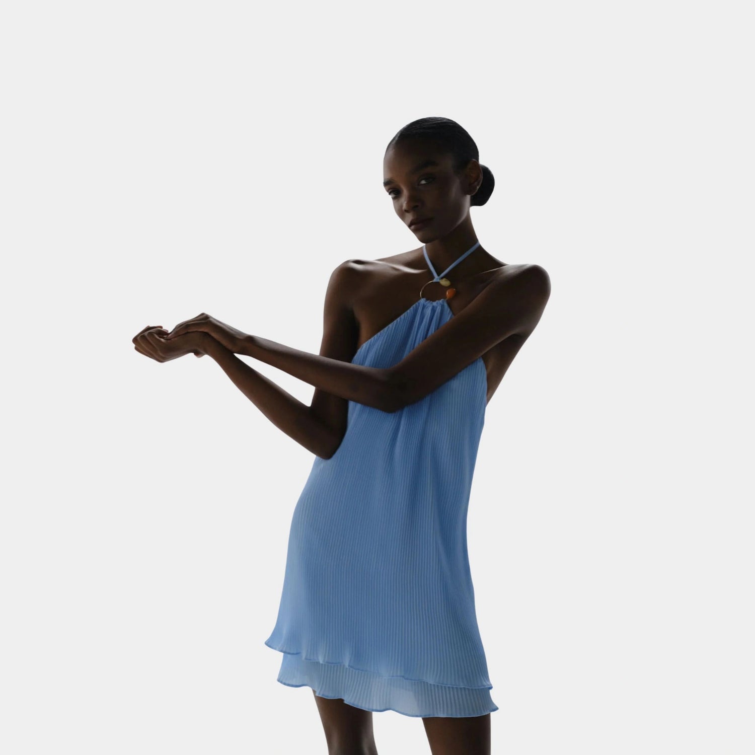 Baobab Coco Mini Dress, Laguna Azul , Model
