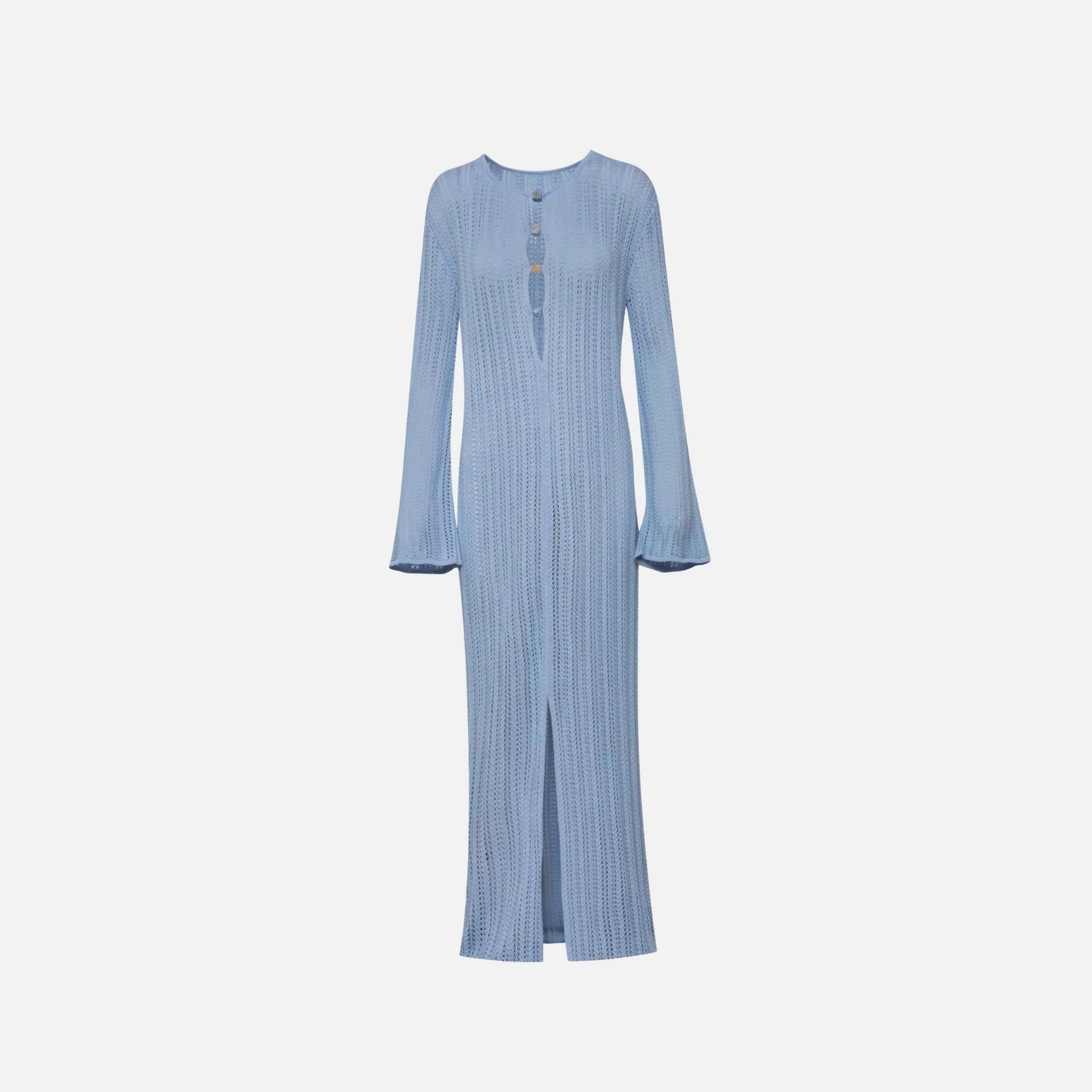 Baobab Mamu Maxi Dress, Baby Blue, Front