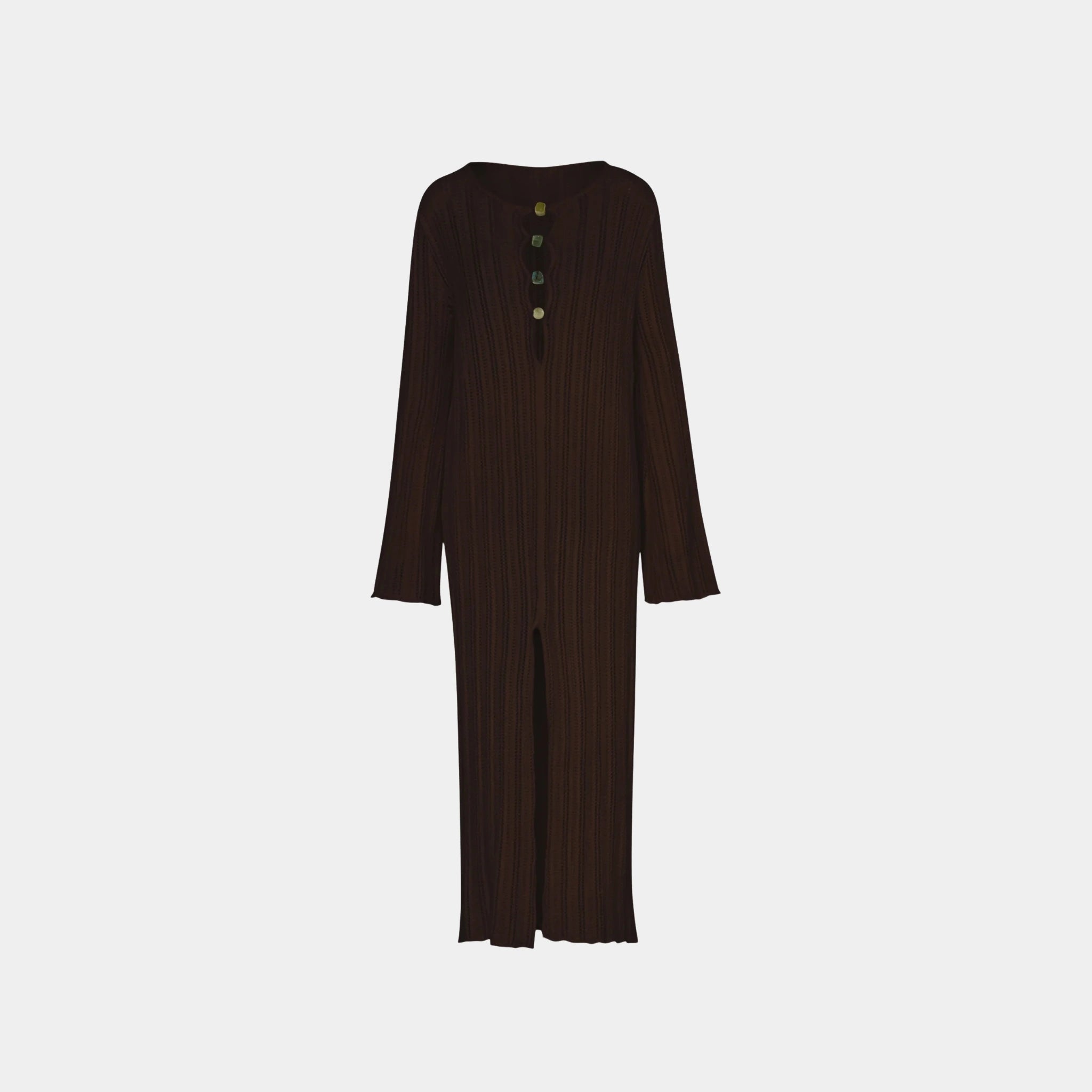 Baobab Mamu Maxi Dress, Cacao Andino, Front