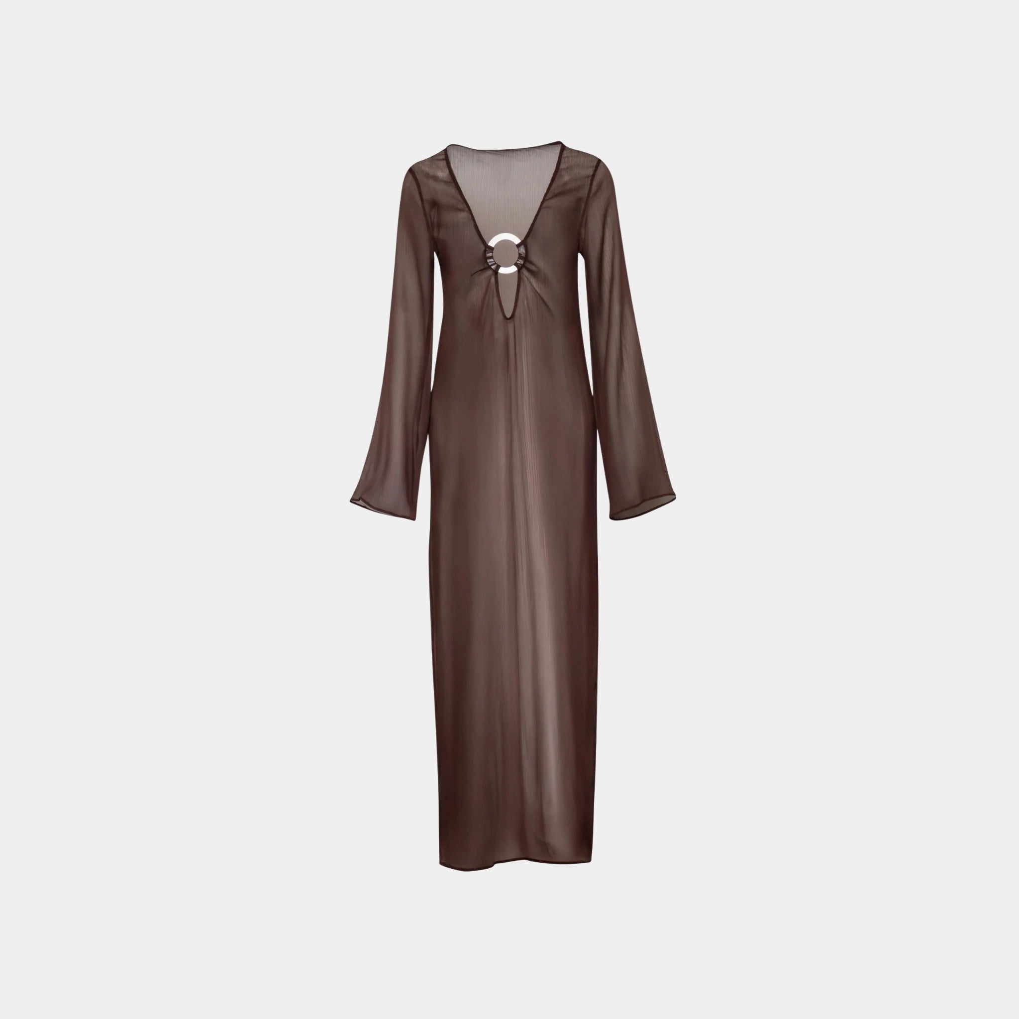 Baobab Moon Maxi Cover Up, Brunette, Front