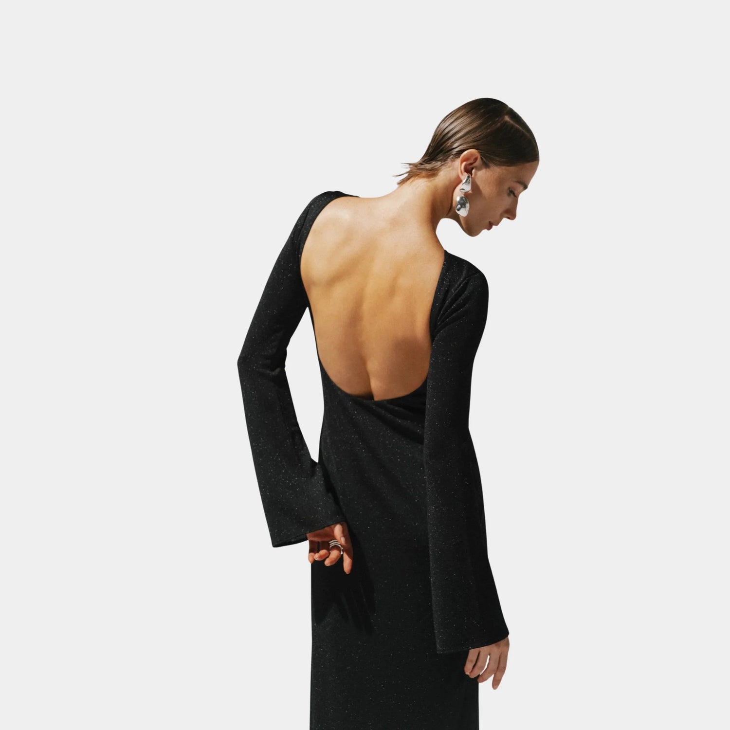 Baobab Musa Maxi Dress, Black , back model 