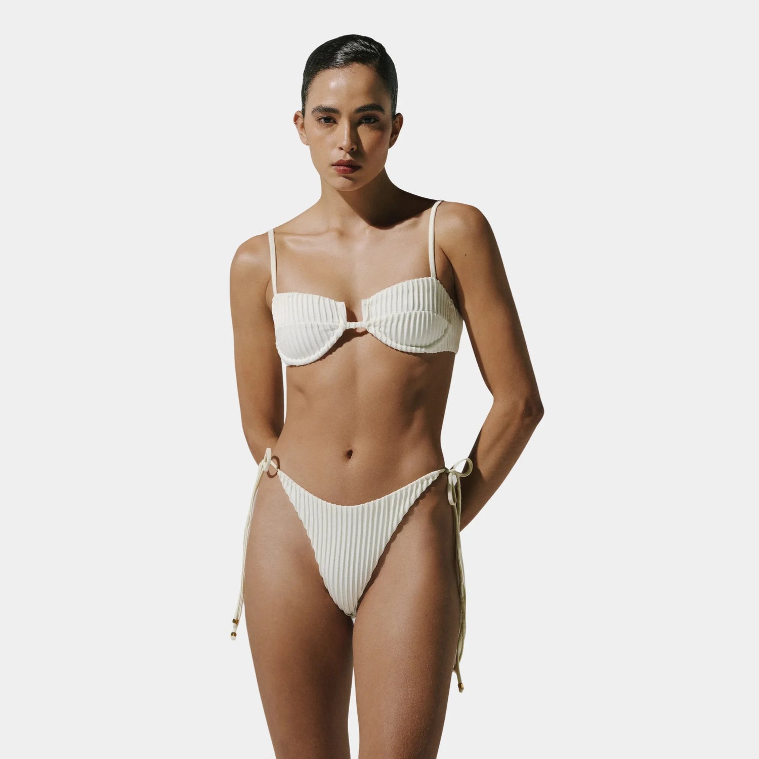Baobab Roma Bikini Top, Ivory, Model
