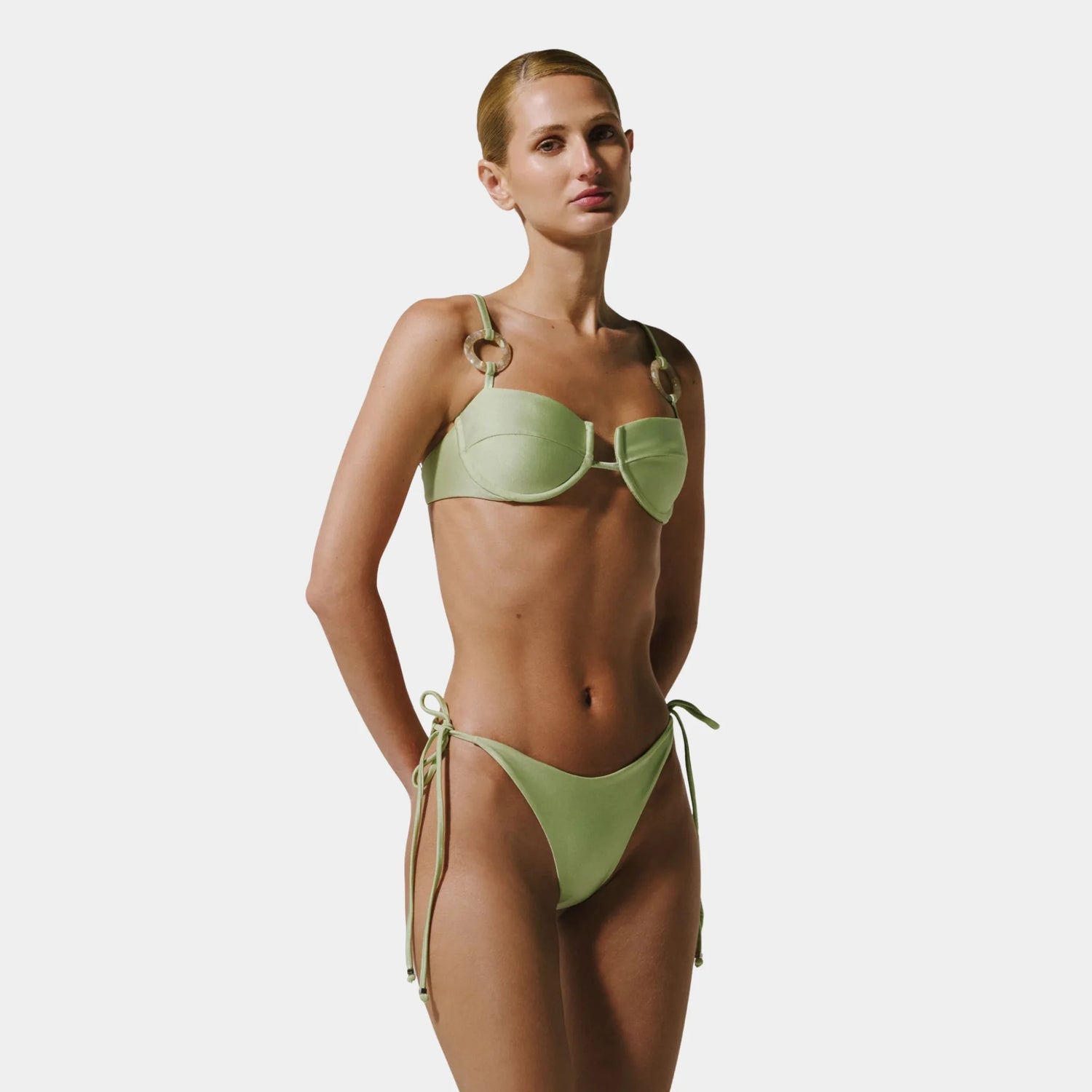 Baobab Roma Bikini Top, Sage, Model