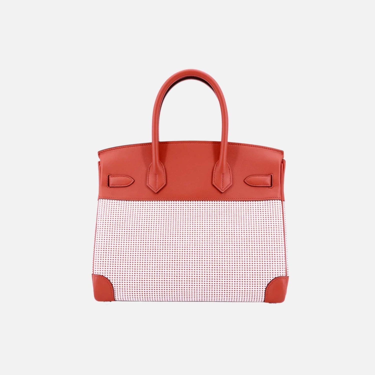 Hermes Birkin 30 Limited Edition Tri-Color Toile Quadrille Canvas-Swift PHW, Back