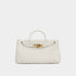 Bottega Veneta Andiamo East-West Handbag, White, Front View