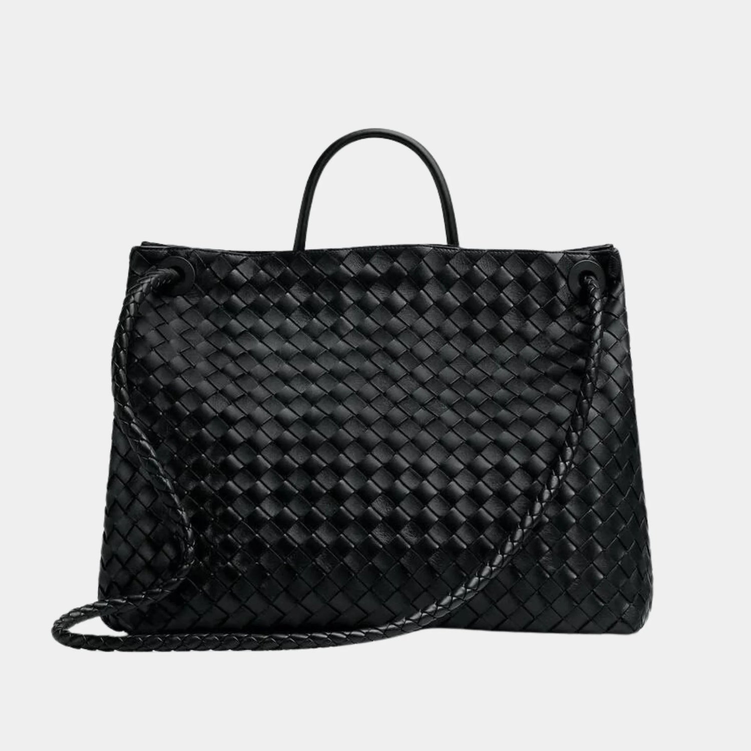 Bottega Veneta Andiamo Grand Format Handbag, Black, Silver, Back