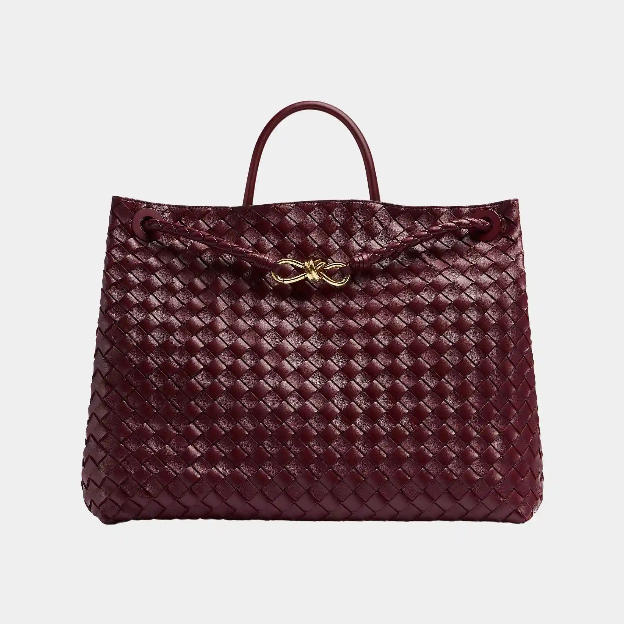 Bottega Veneta Andiamo Grand Format Handbag, Barola, Front View