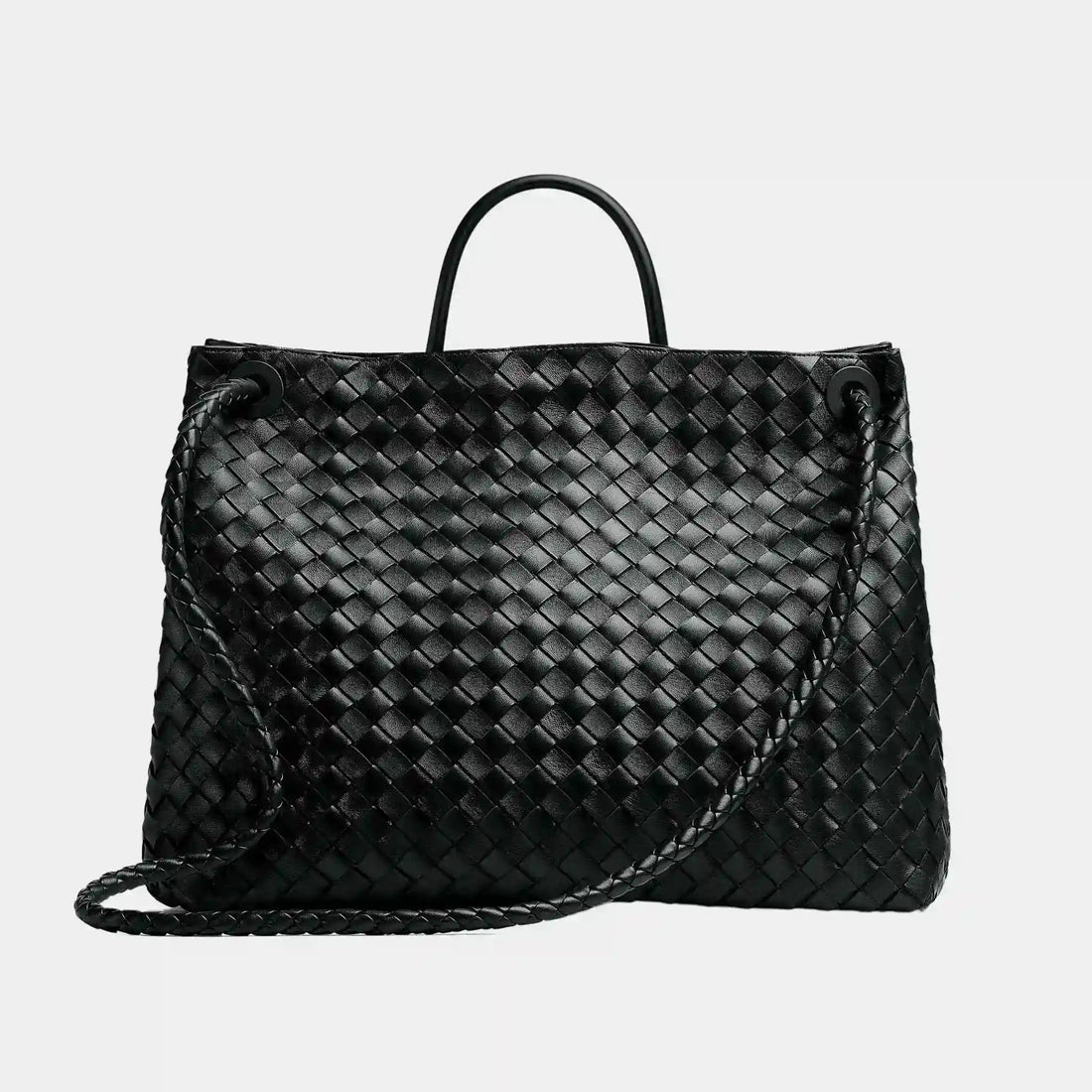 Bottega Veneta حقيبة يد أنديامو كبيرة الحجم، أسود، من الخلف