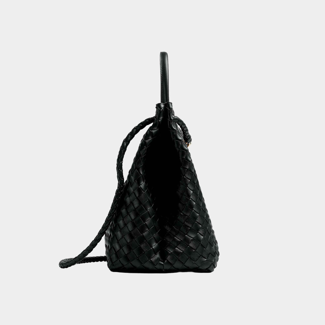 حقيبة يد Andiamo Grand Format من Bottega Veneta، سوداء، منظر جانبي