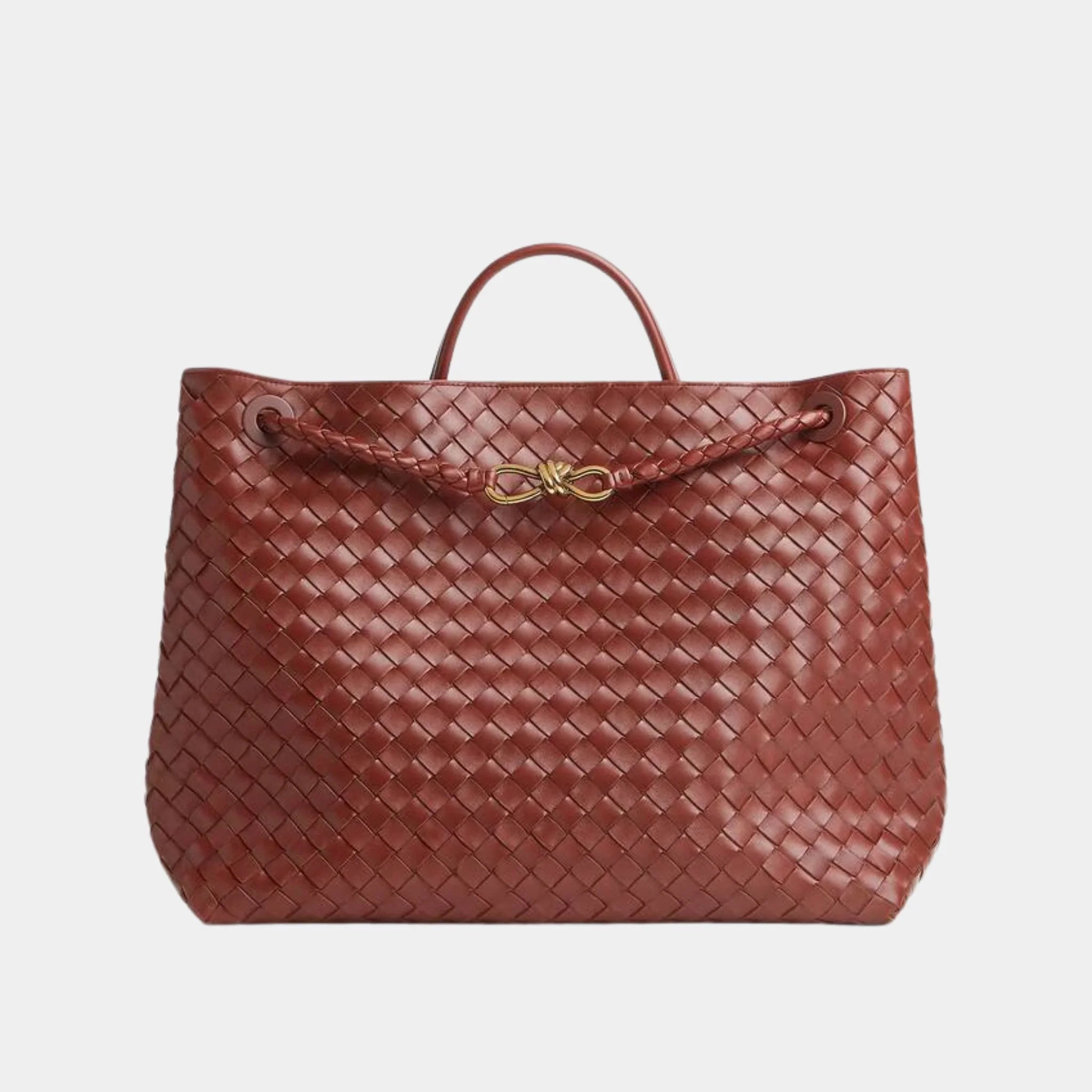 Bottega Veneta Andiamo Grand Format Handbag, Black, Sapele, Front