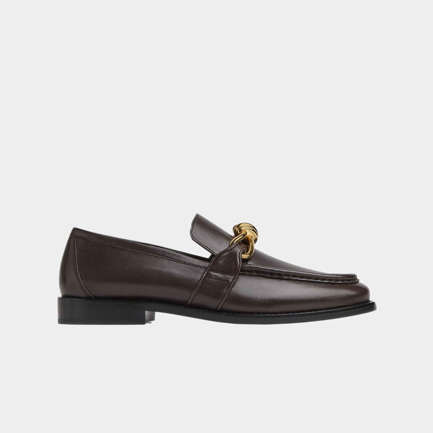 Bottega Veneta Astaire Loafer Solft Calfskin Metallic Knot Detail, Fondant, Side