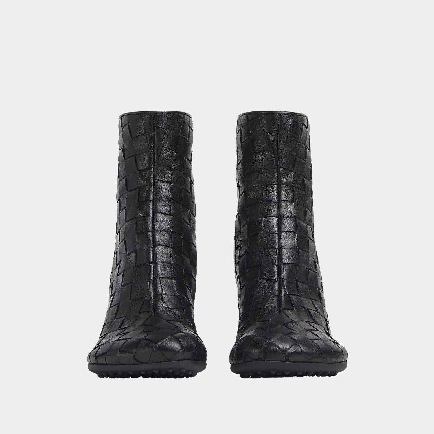 Bottega Veneta Atomic Ankle Boot Lambskin Intecciato Craftmanship, Front