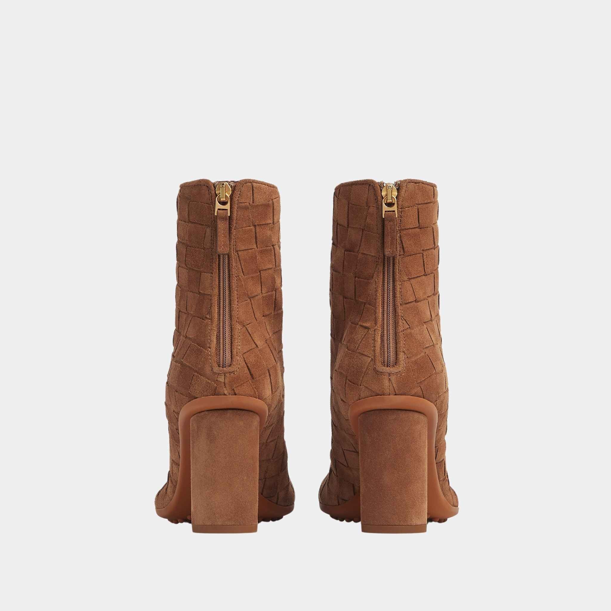 Bottega Veneta Atomic Ankle Boot Suede Intrecciato Craftmanship, Back