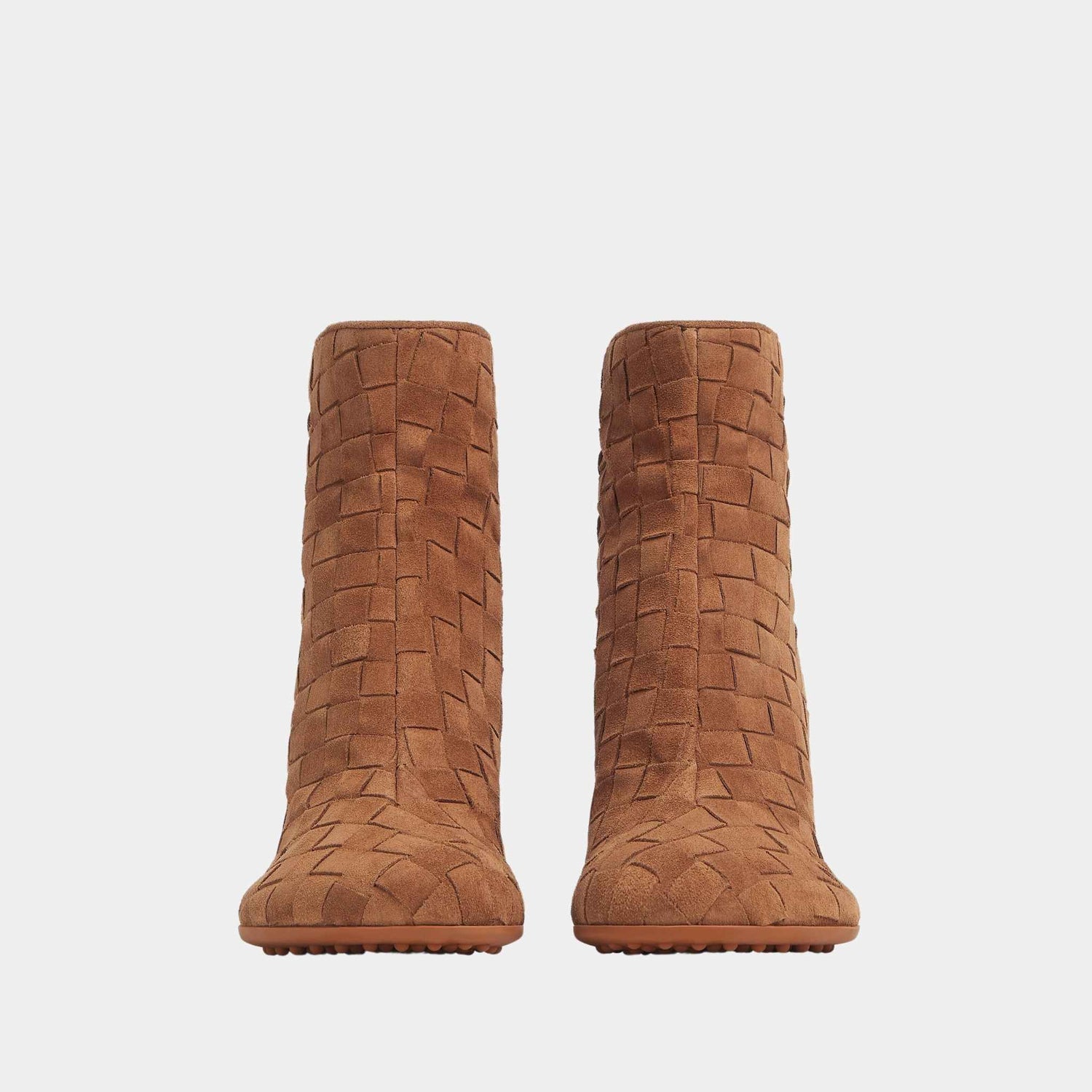 Bottega Veneta Atomic Ankle Boot Suede Intrecciato Craftmanship, Front