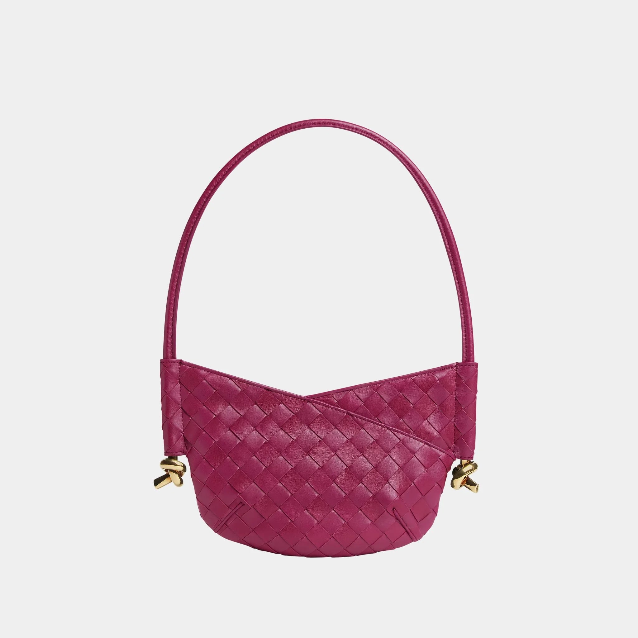 Bottega Veneta Baby Solstice Intrecciato Leather Bag, Cinnabar, Front