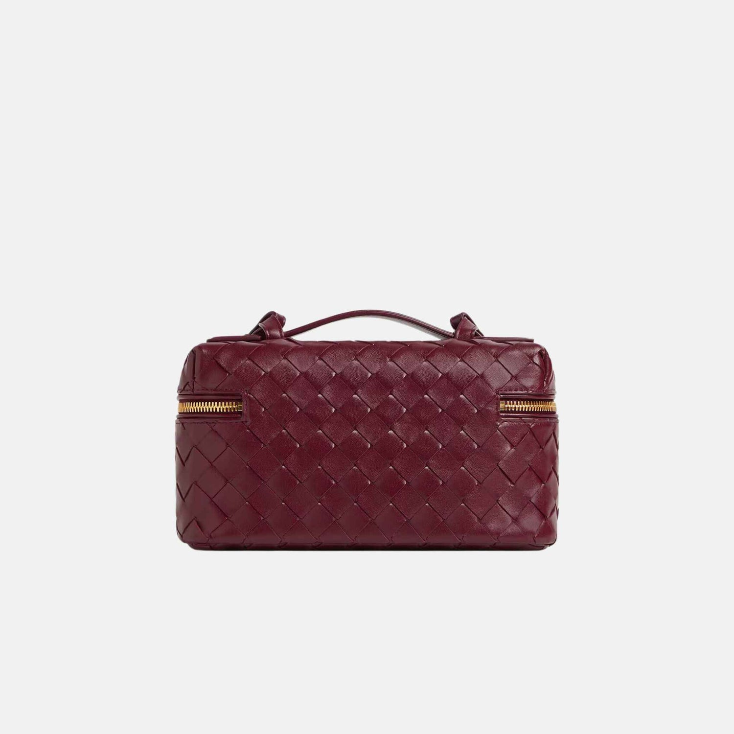 Bottega Veneta Bang Bang Vanity Case Intrecciato Leather, Back, Barolo